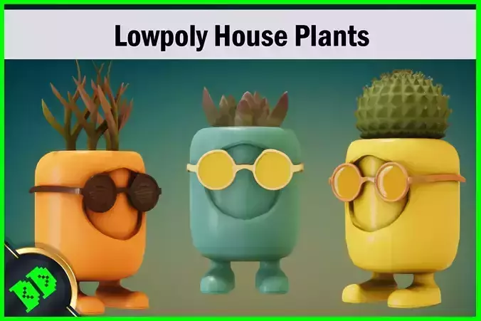 Lowpoly House Plants Low-poly 3D model