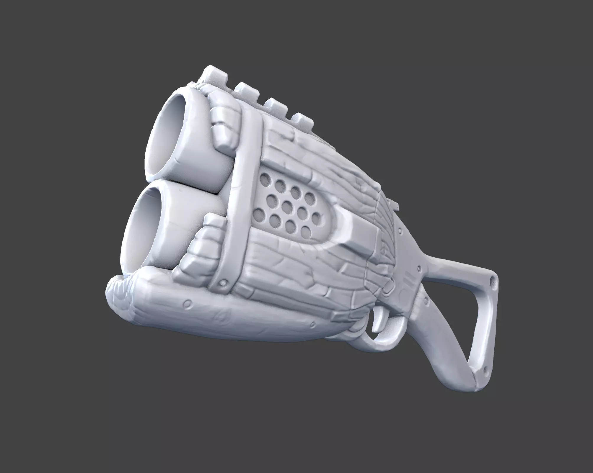 Stylized shotgun 3D print model_0