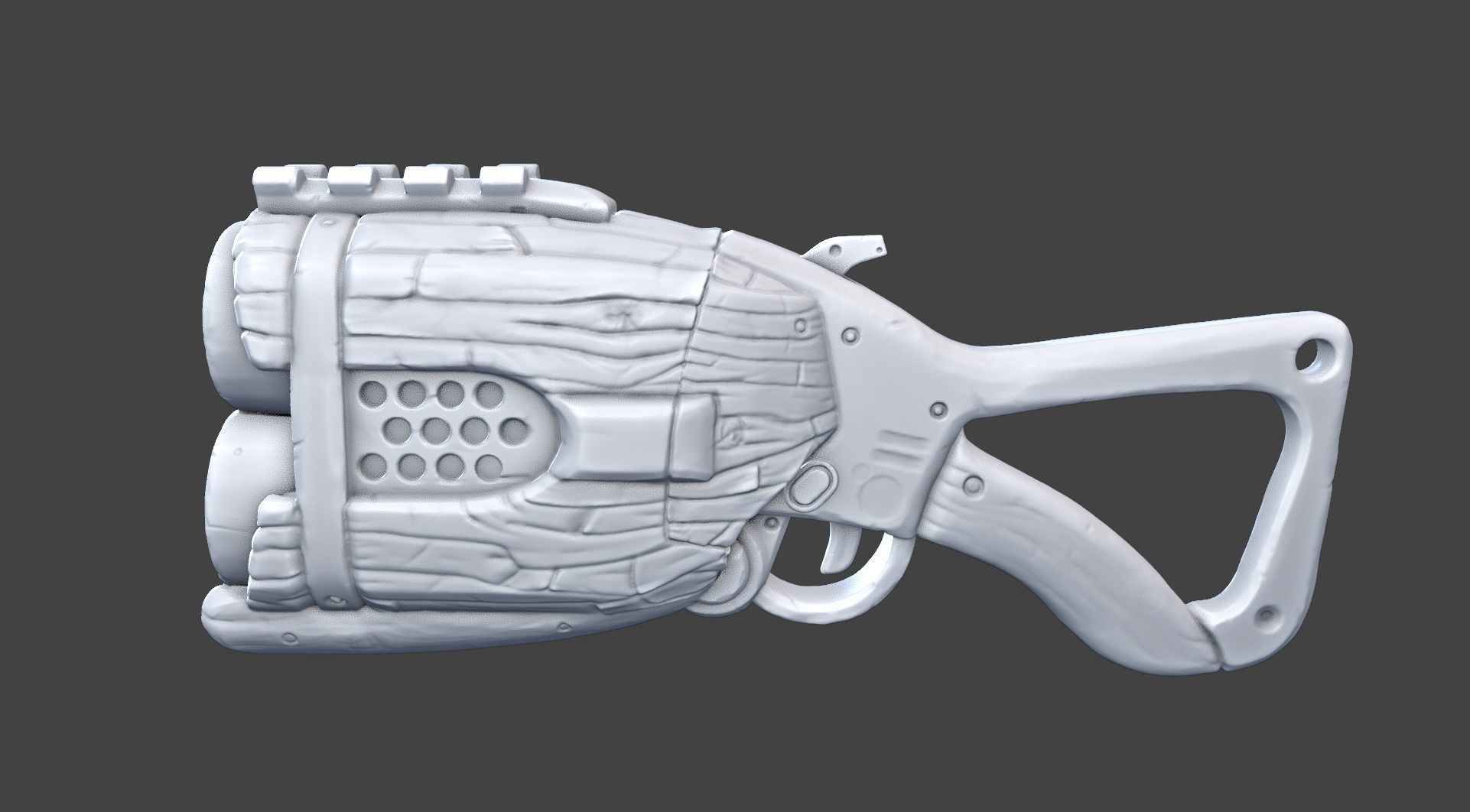 Stylized shotgun 3D print model_3