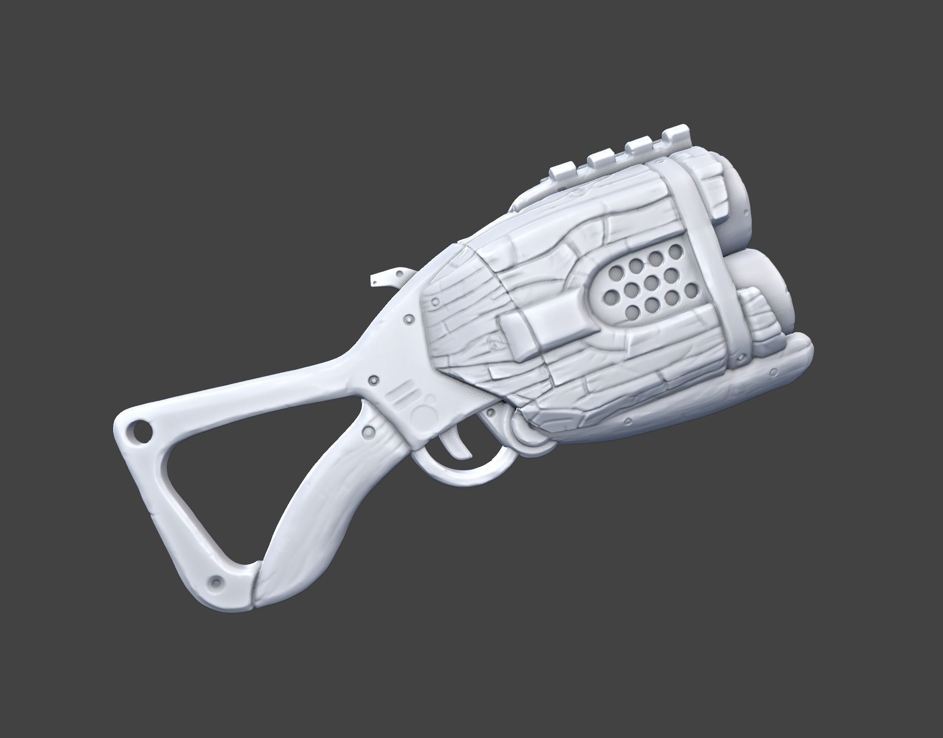 Stylized shotgun 3D print model_2