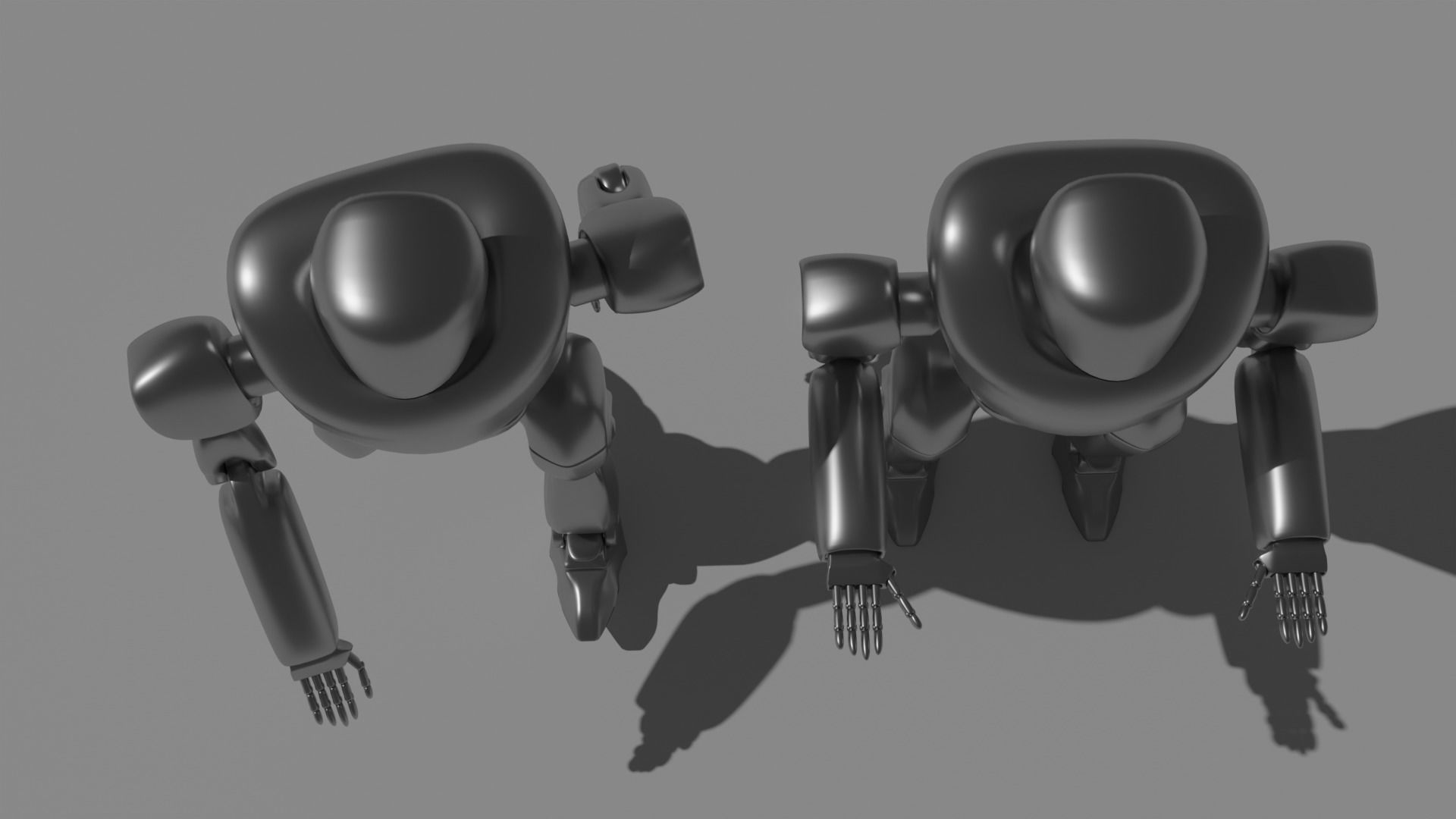 Simple Rigged Robot Low-poly 3D model_3