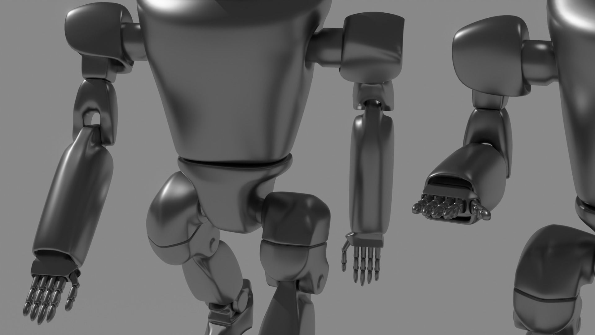 Simple Rigged Robot Low-poly 3D model_8
