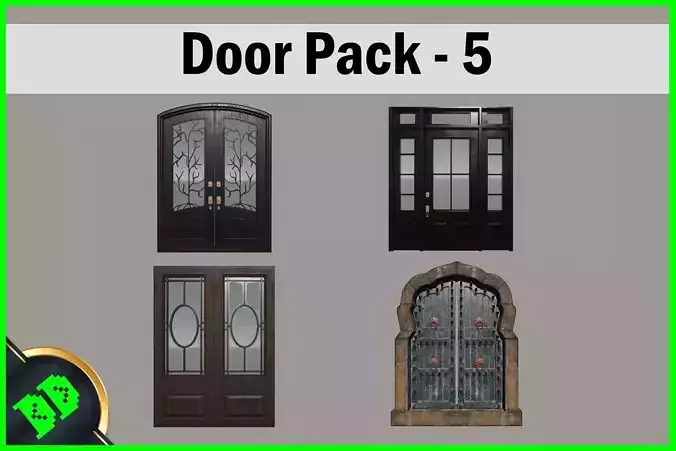 Door Pack 5 Low-poly 3D model