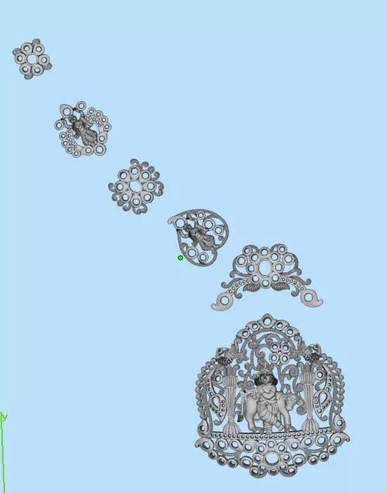 Hindu god temple Jewelry 151 to 200 total 289 3D print model