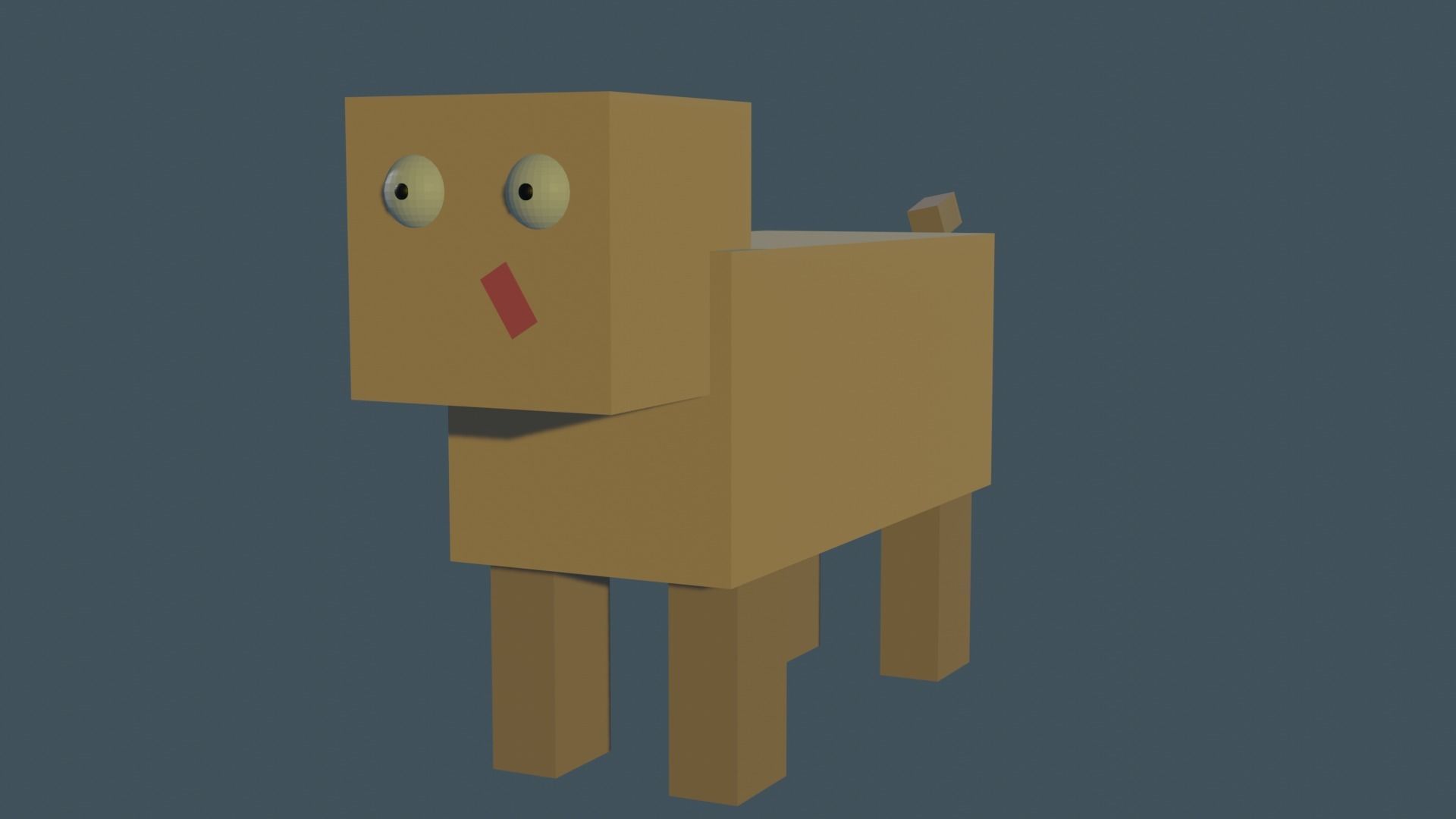3Dpig box with eyes and ears Low-poly 3D model_1