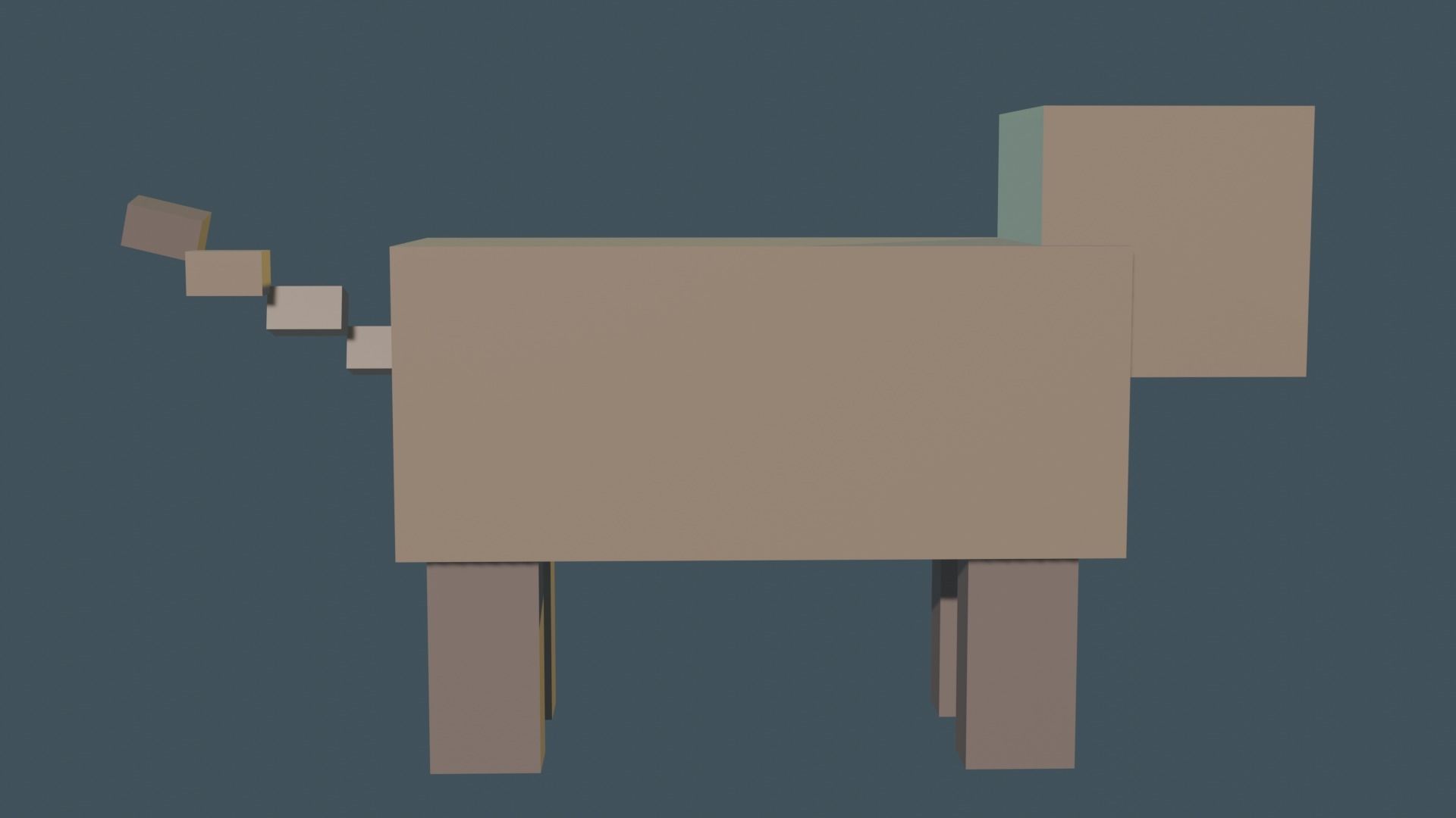 3Dpig box with eyes and ears Low-poly 3D model_2