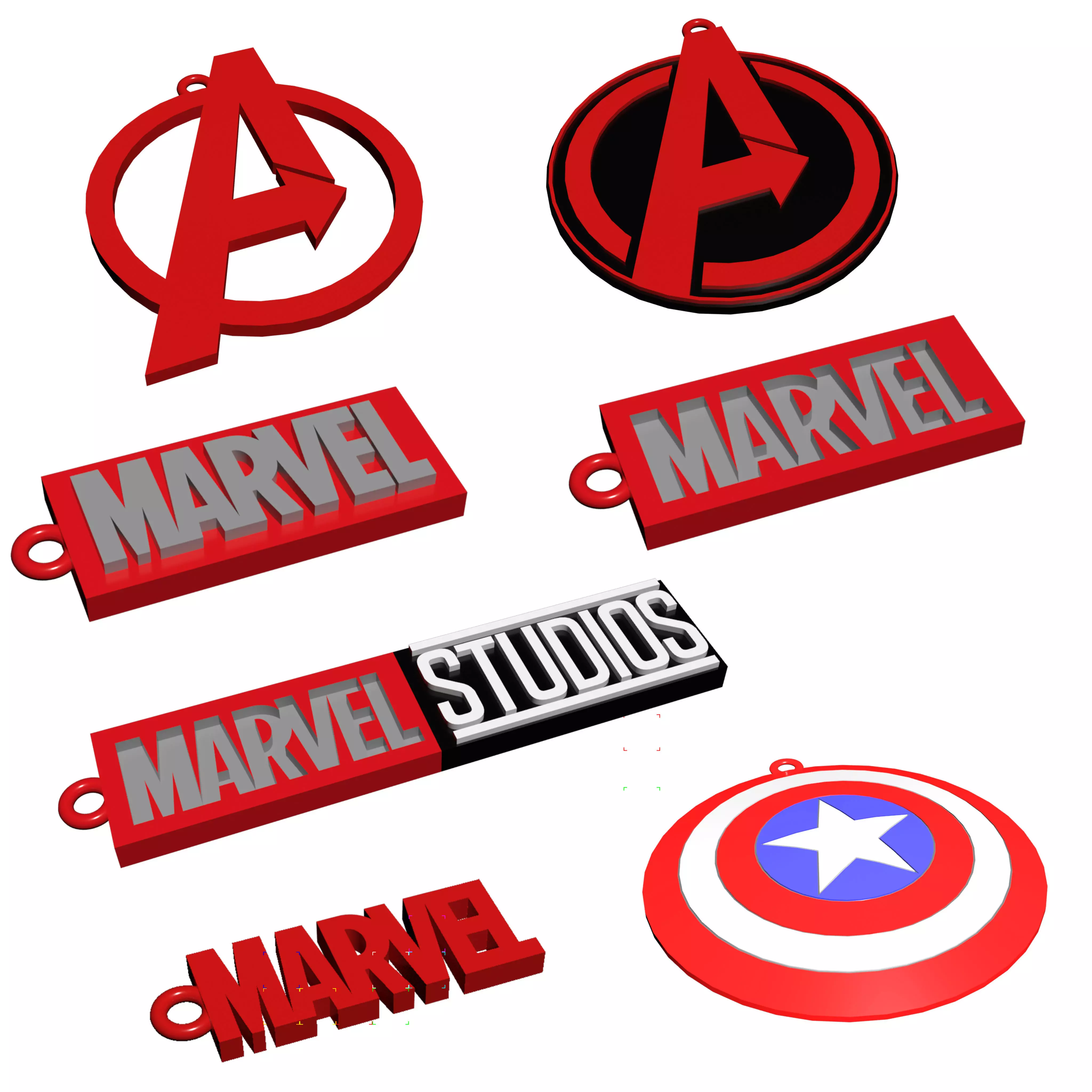 Marvel Keychain Pack 3D print model