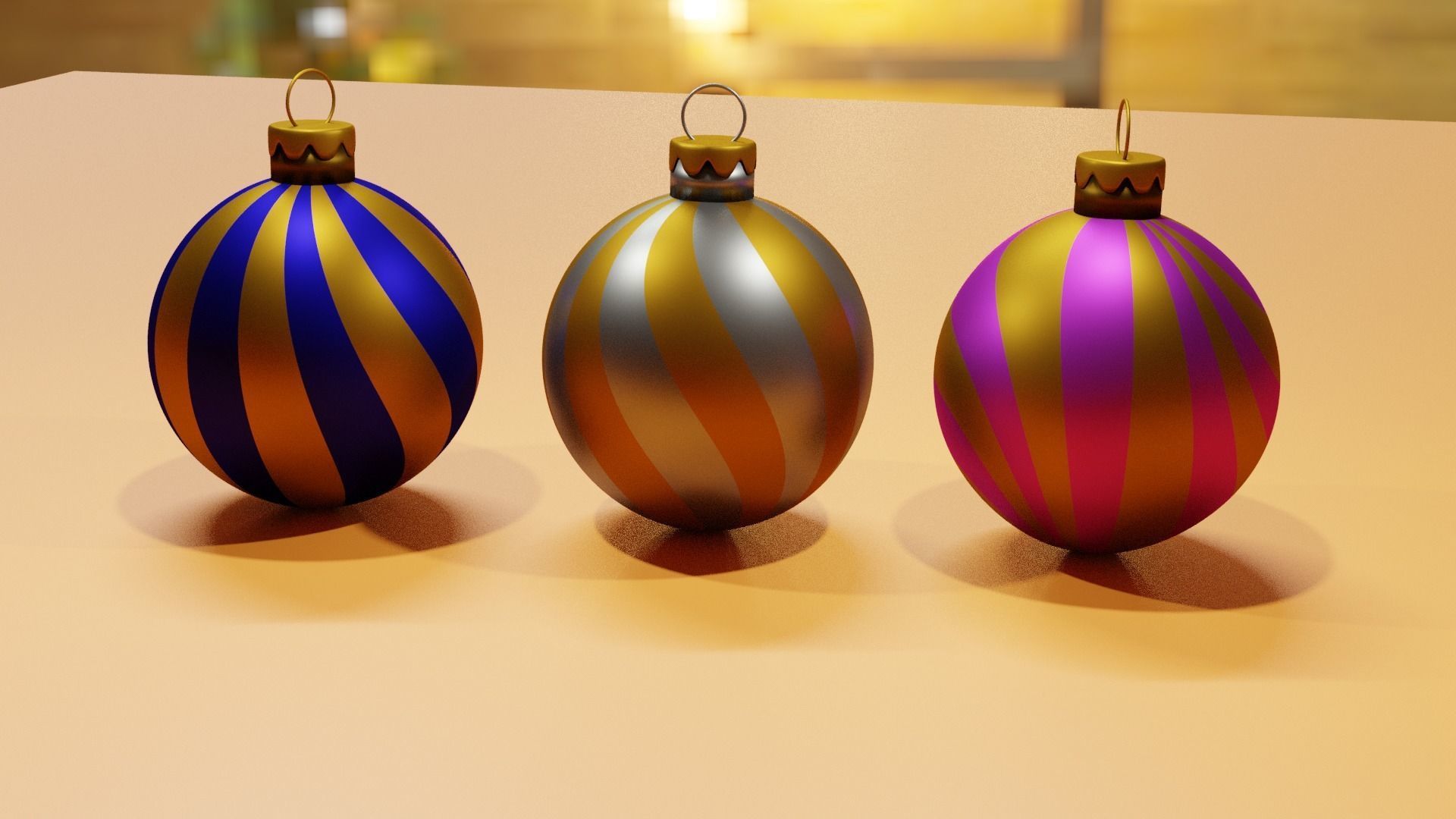 Bright christmas balls 3D model_2