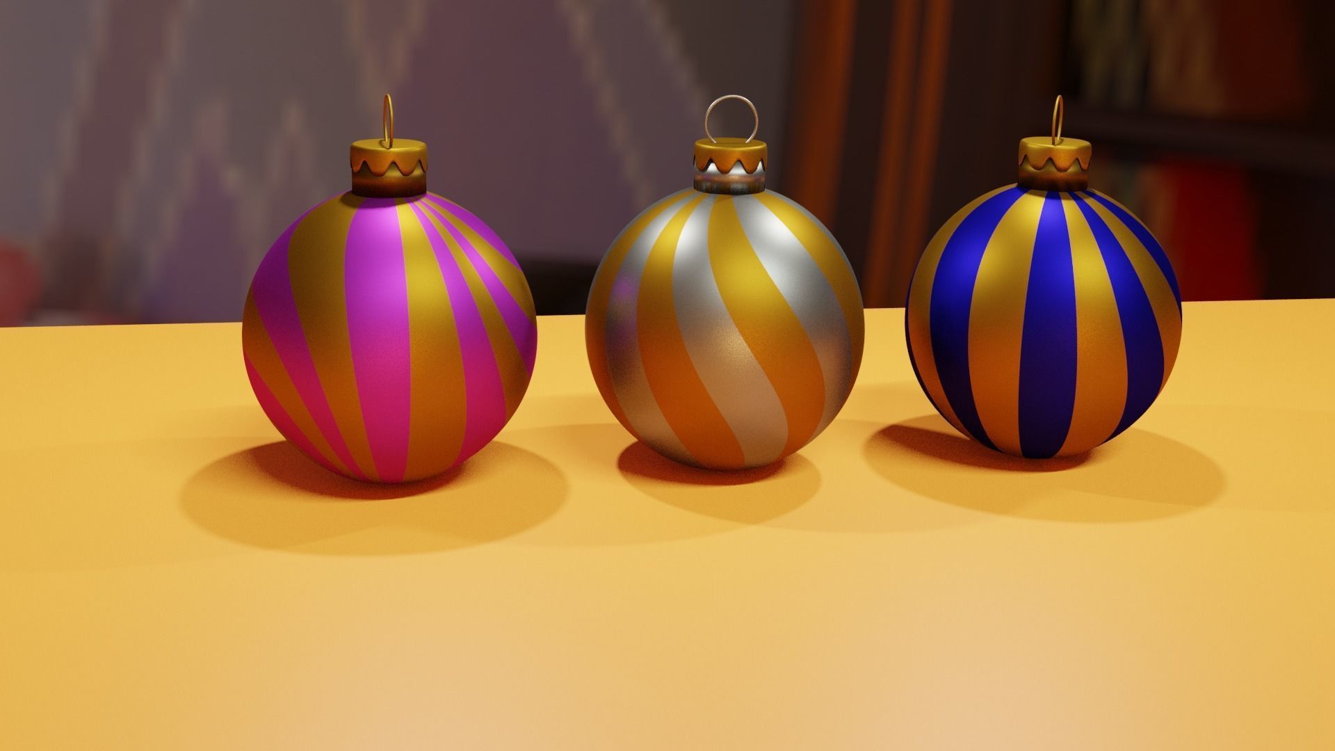 Bright christmas balls 3D model_1