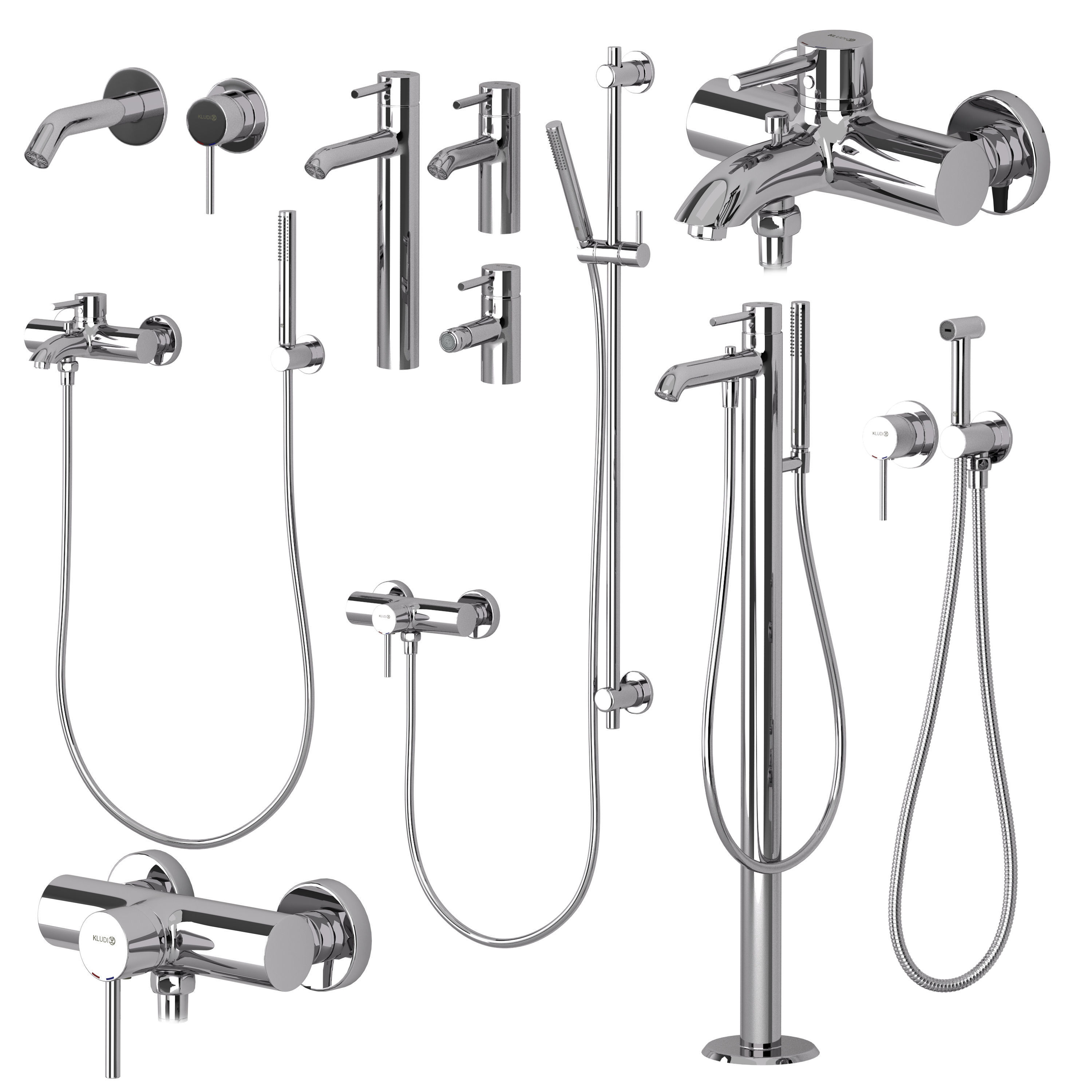 Kludi set 2 Bozz with adjustable watering can 3D model_5