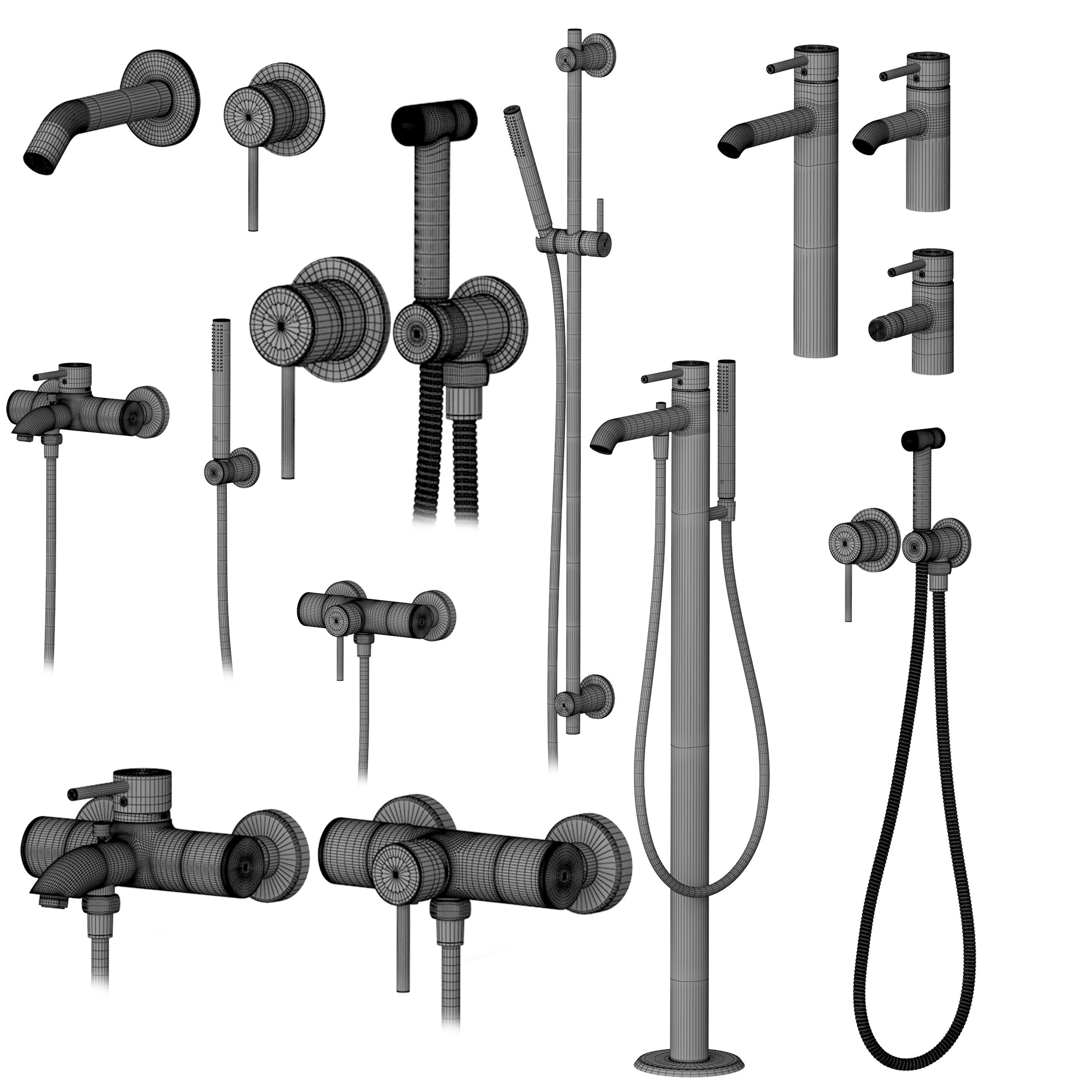 Kludi set 2 Bozz with adjustable watering can 3D model_13