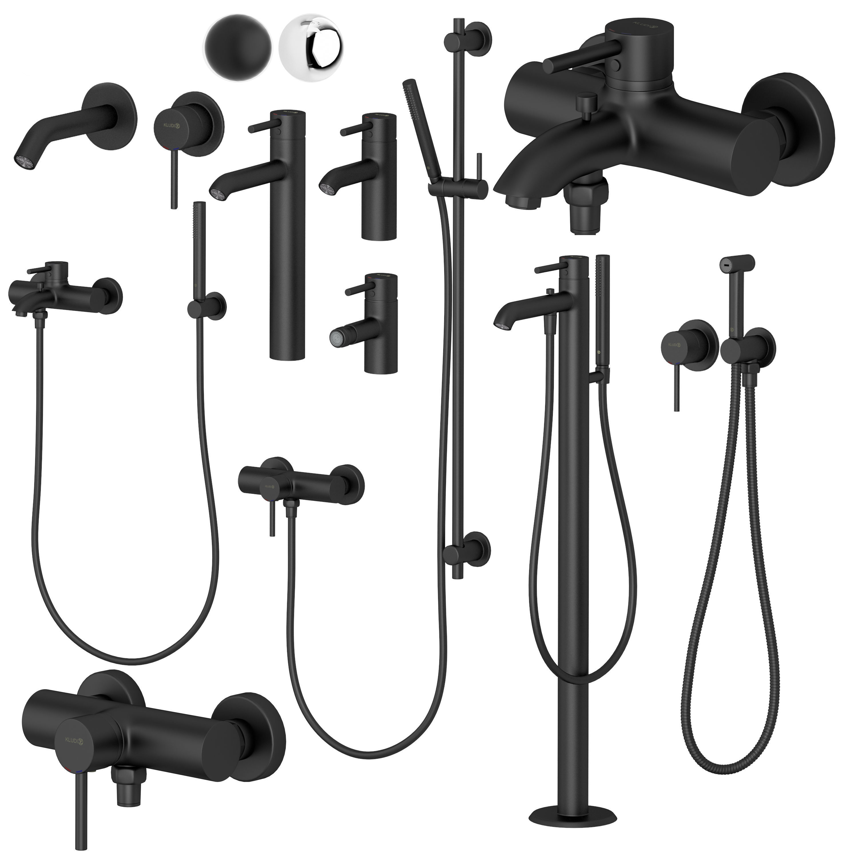 Kludi set 2 Bozz with adjustable watering can 3D model_0