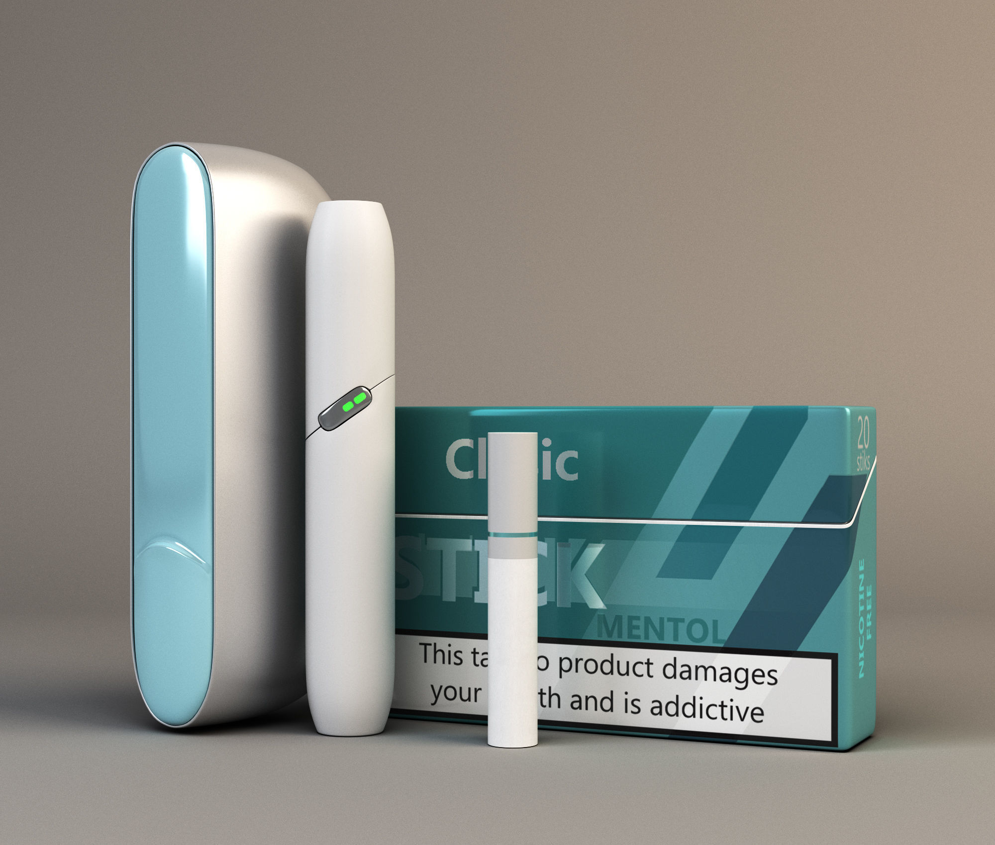 IQOS electronic cigarett Low-poly 3D model_1