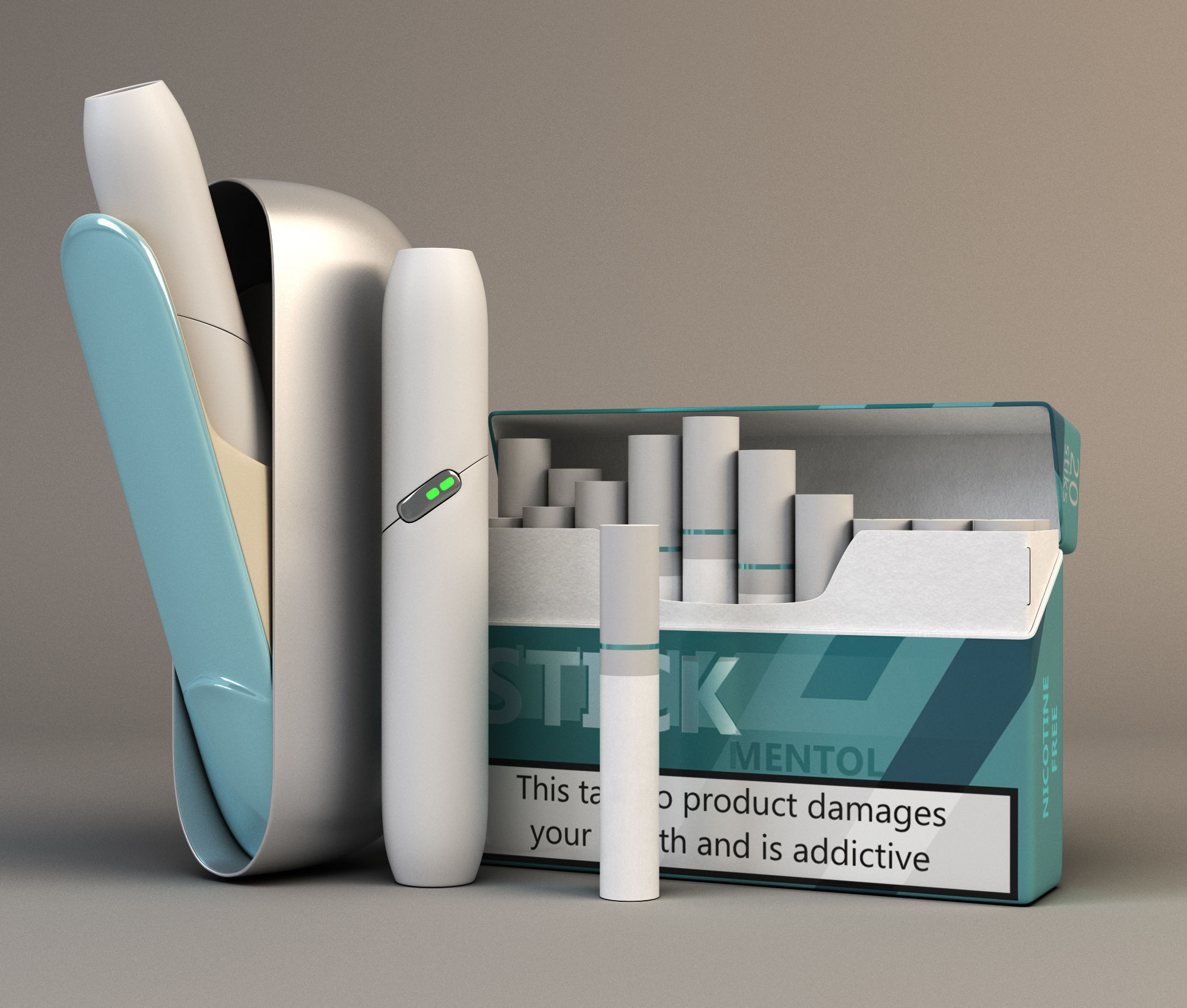 IQOS electronic cigarett Low-poly 3D model_2