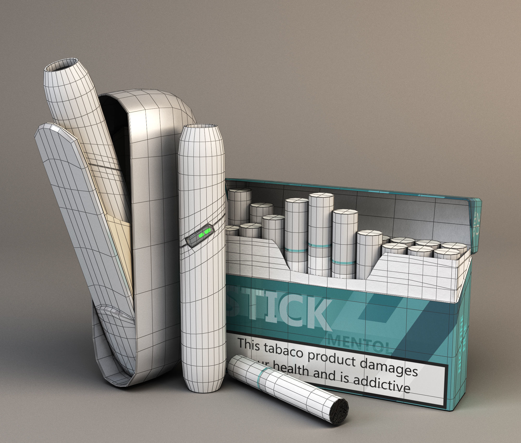 IQOS electronic cigarett Low-poly 3D model_6
