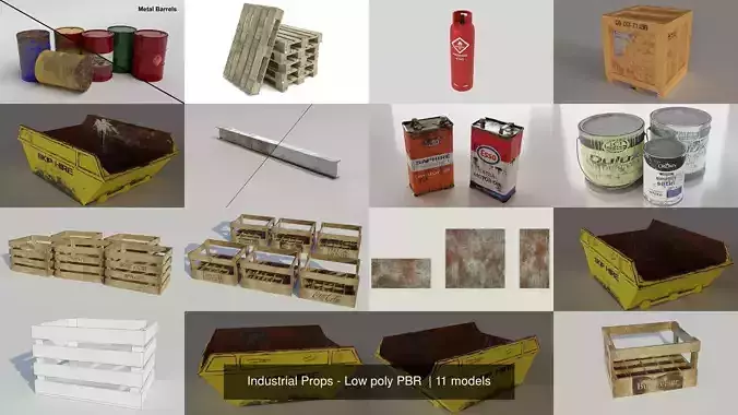 Industrial Props - Low poly PBR 