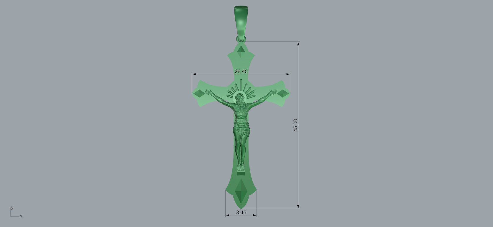 Jesus cross 1936 3D print model_1