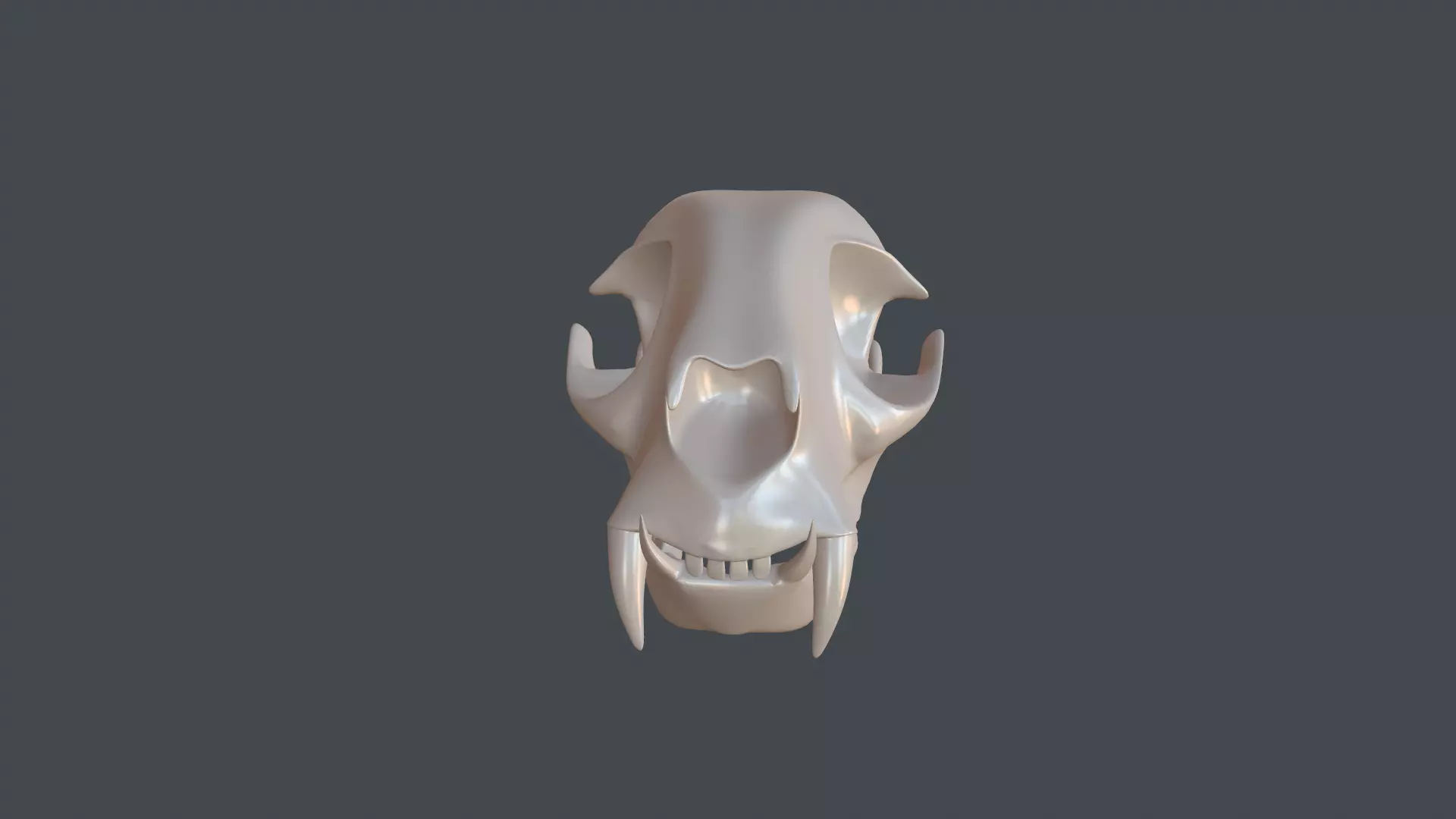 Stylized 3D model of a cat skull model 3D print model_0