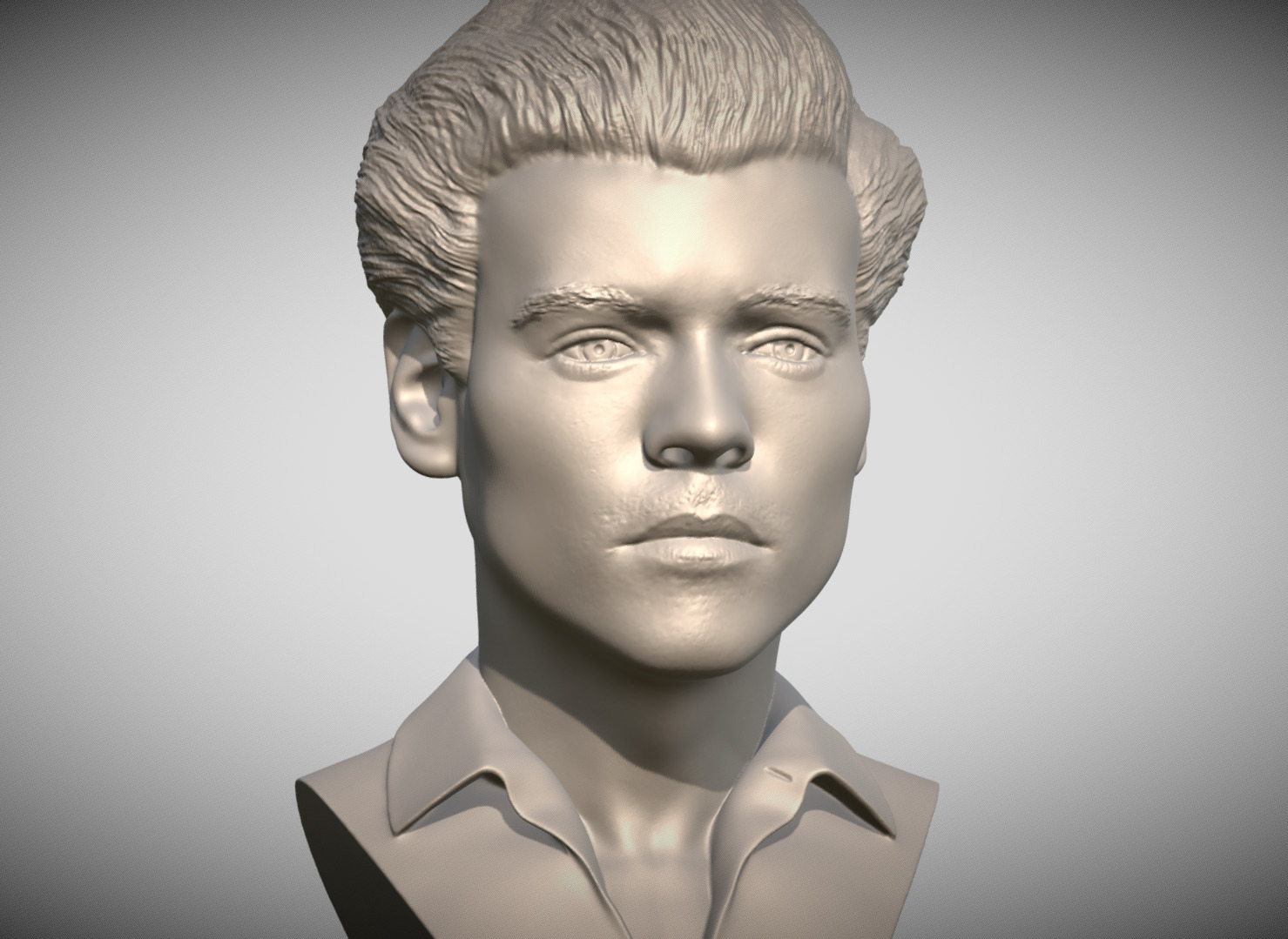 Harry Styles bust 3D printing ready stl obj formats 3D print model_1