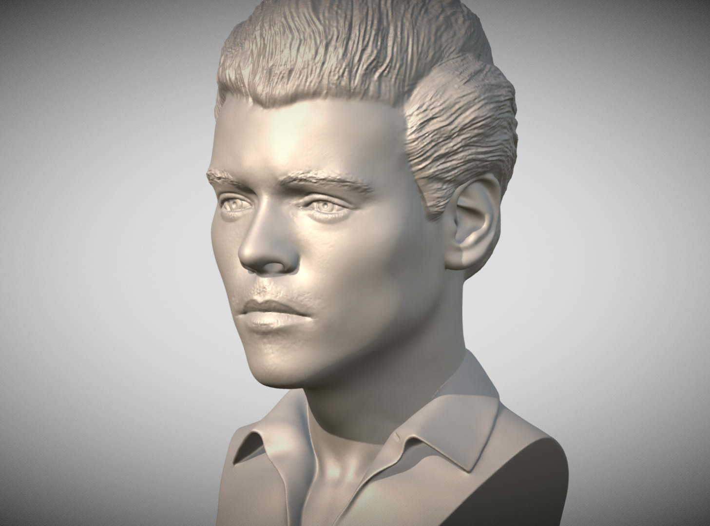 Harry Styles bust 3D printing ready stl obj formats 3D print model_4