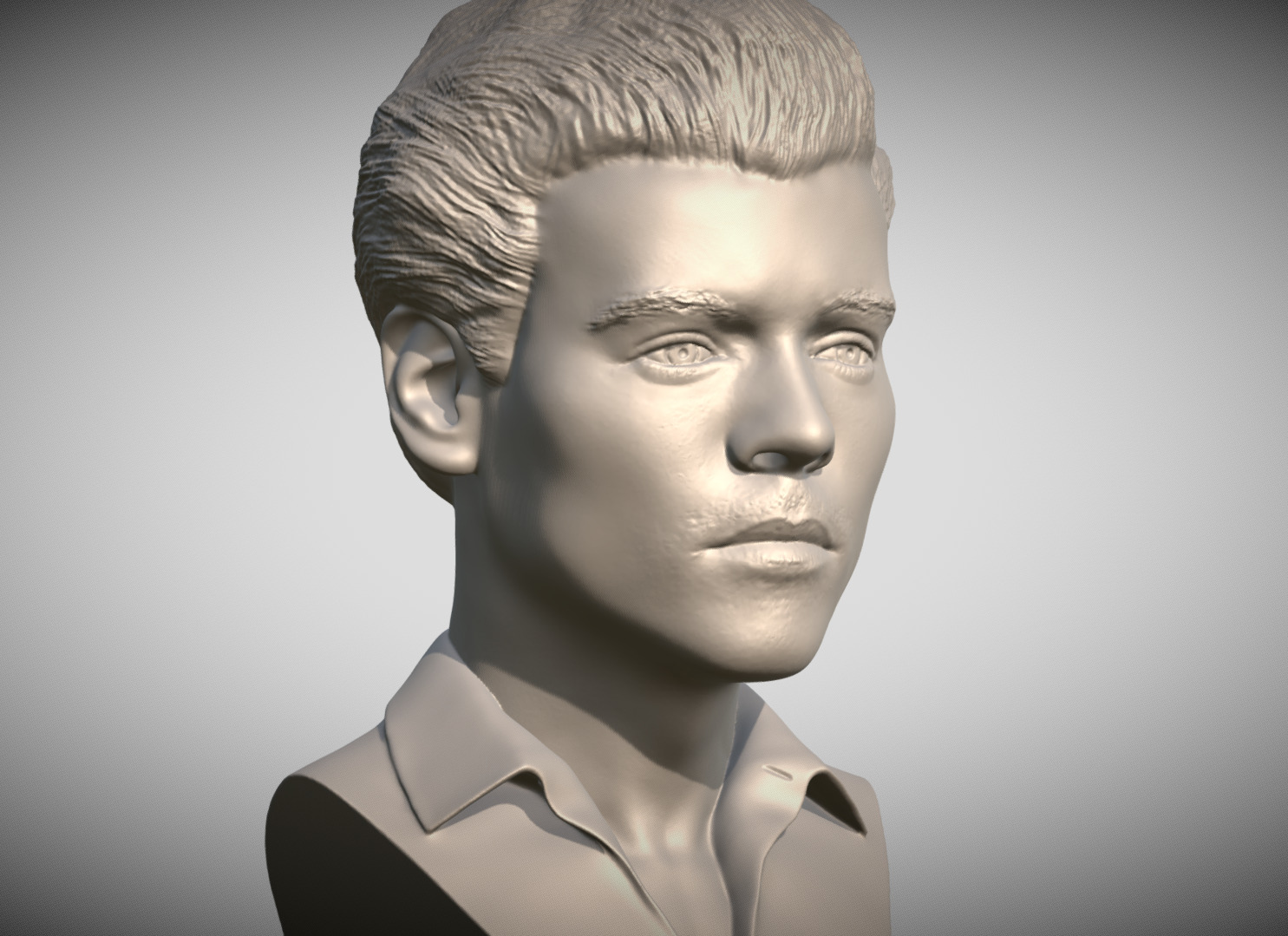 Harry Styles bust 3D printing ready stl obj formats 3D print model_3