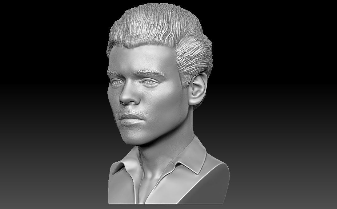 Harry Styles bust 3D printing ready stl obj formats 3D print model_7