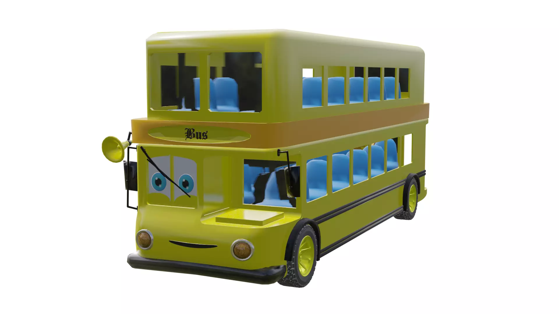 Cartoon Bus Low-poly 3D model
