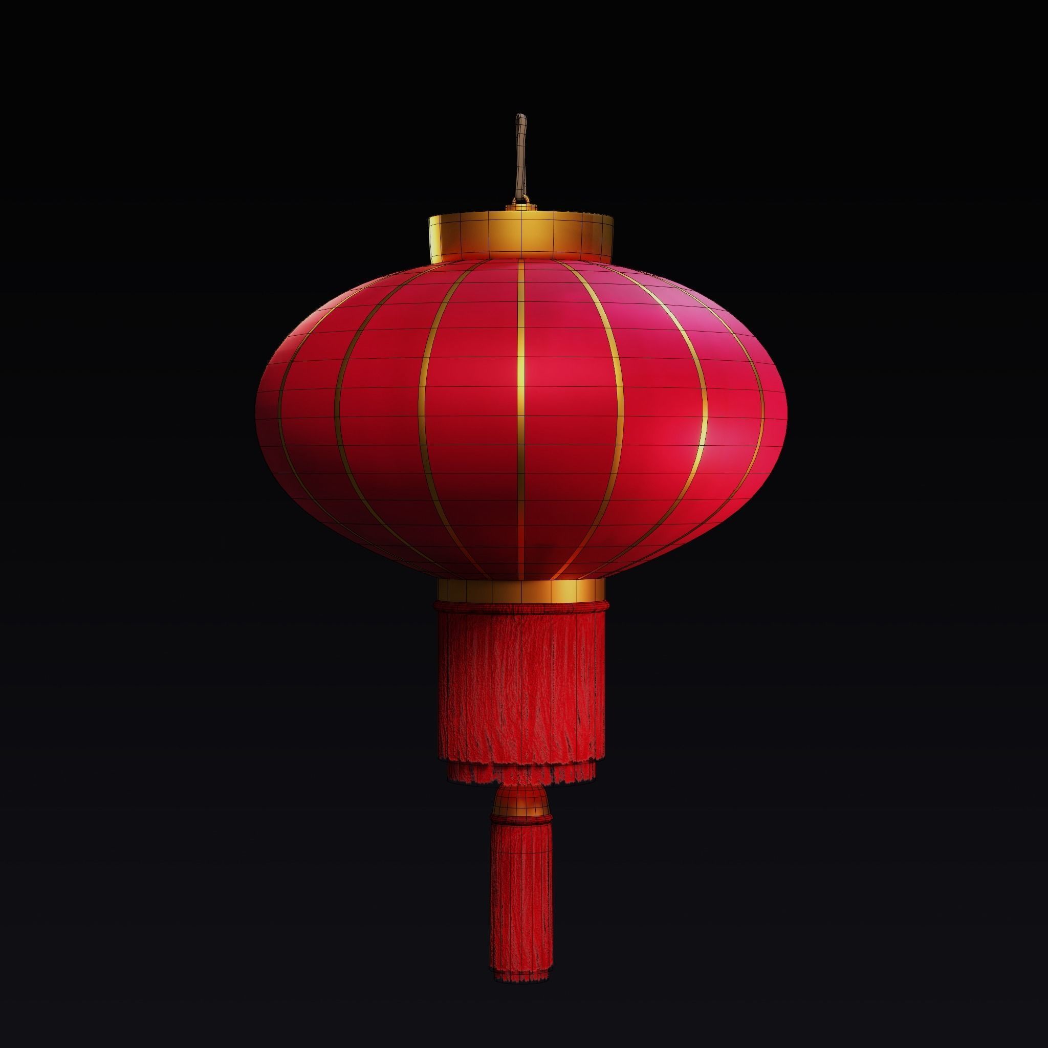 Chinese Lantern Low-poly 3D model_1