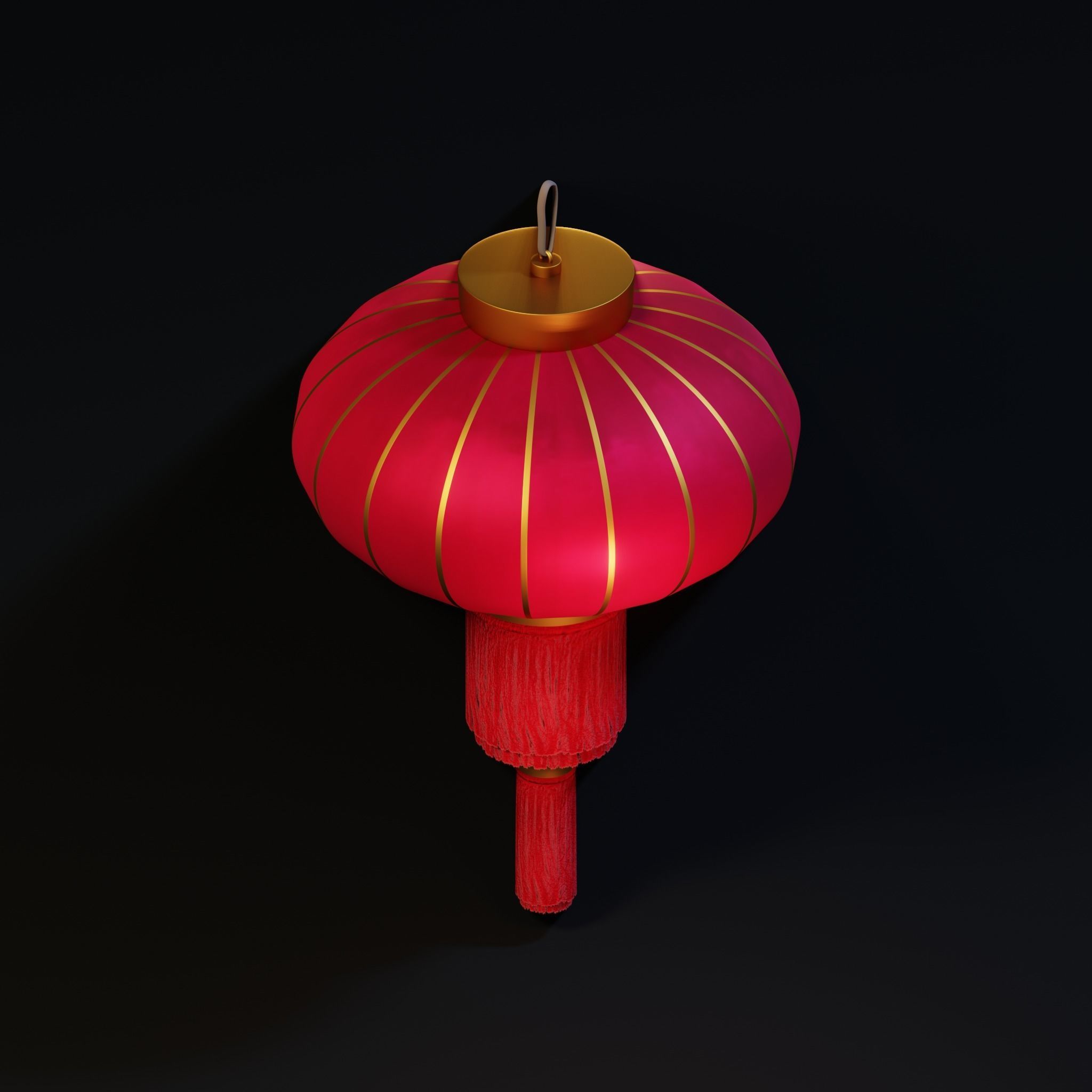 Chinese Lantern Low-poly 3D model_5