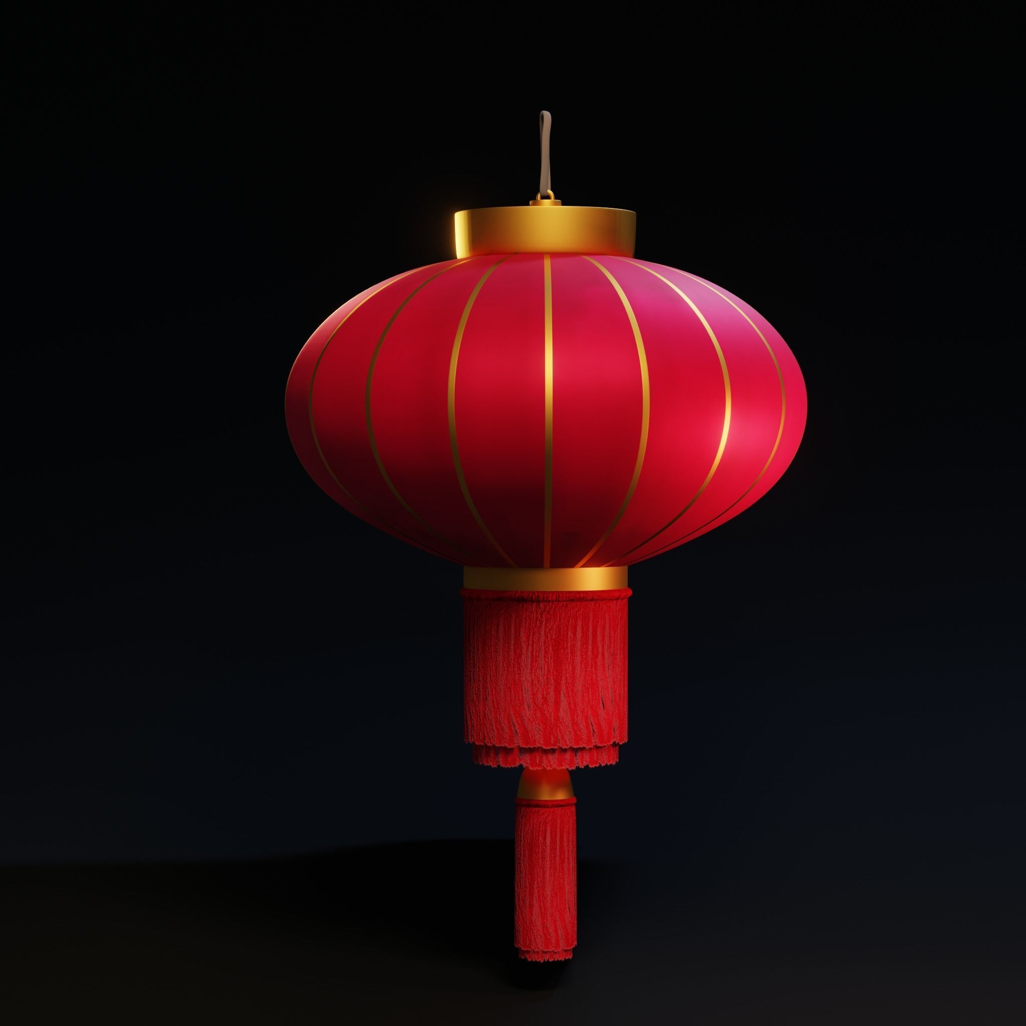 Chinese Lantern Low-poly 3D model_4