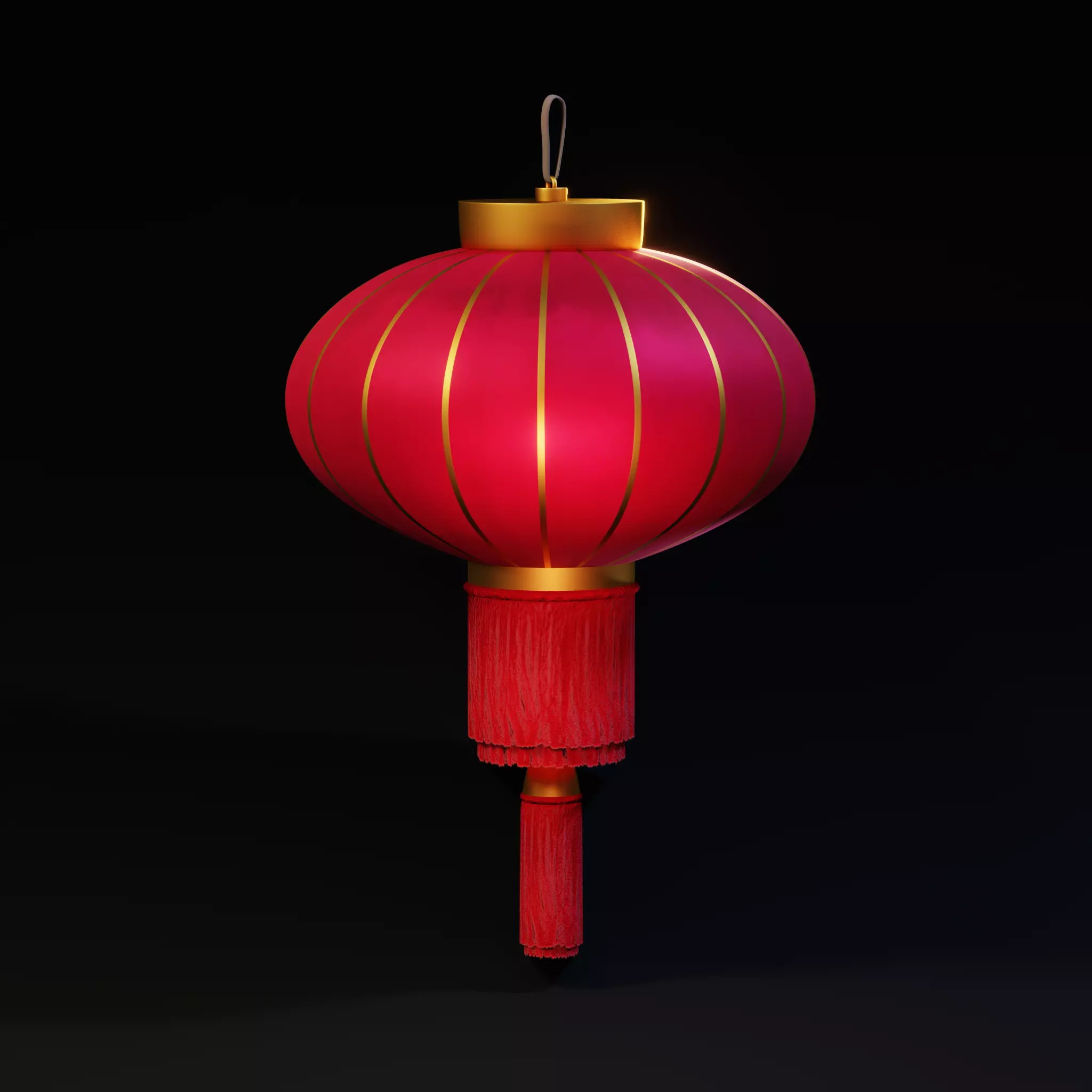 Chinese Lantern Low-poly 3D model_0