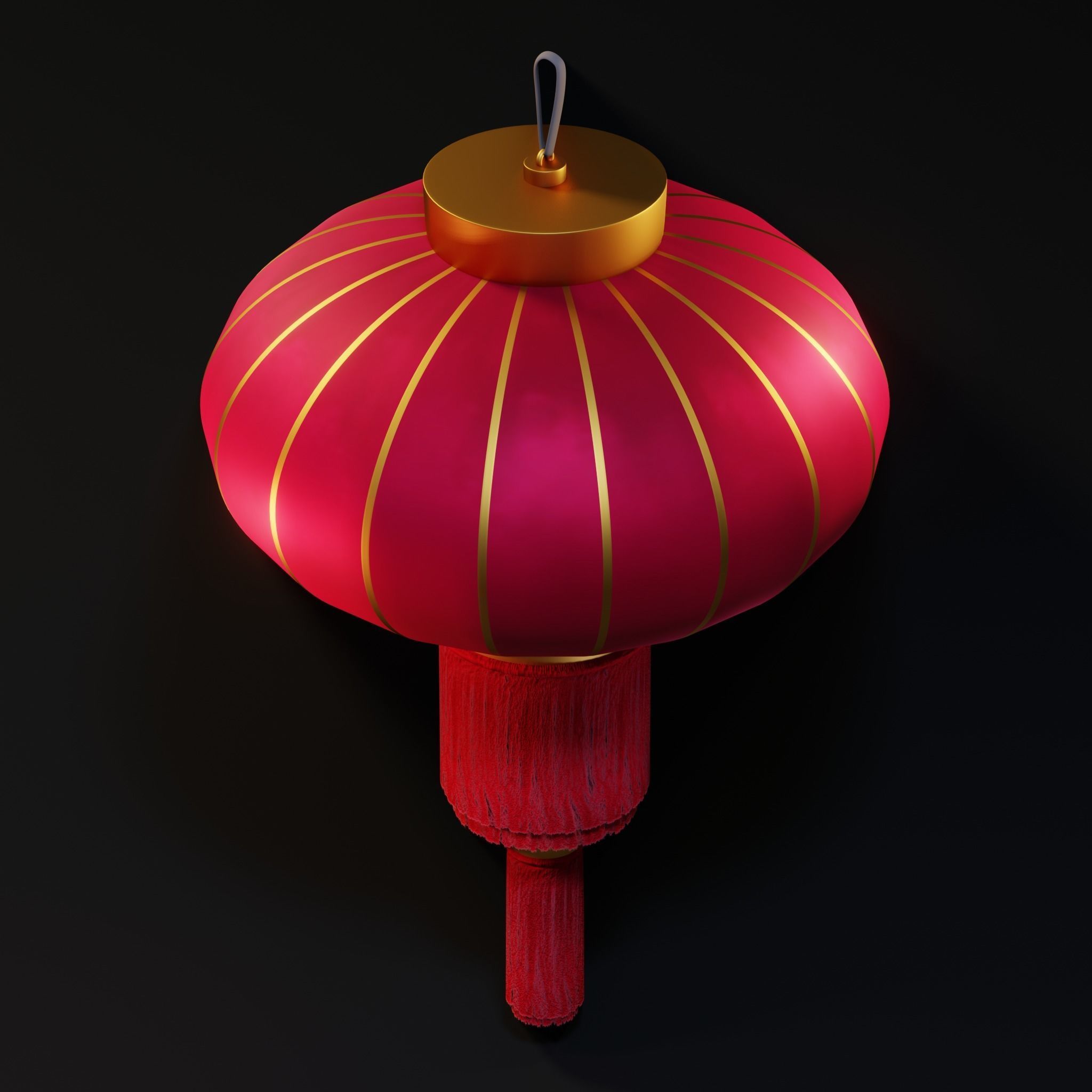 Chinese Lantern Low-poly 3D model_3