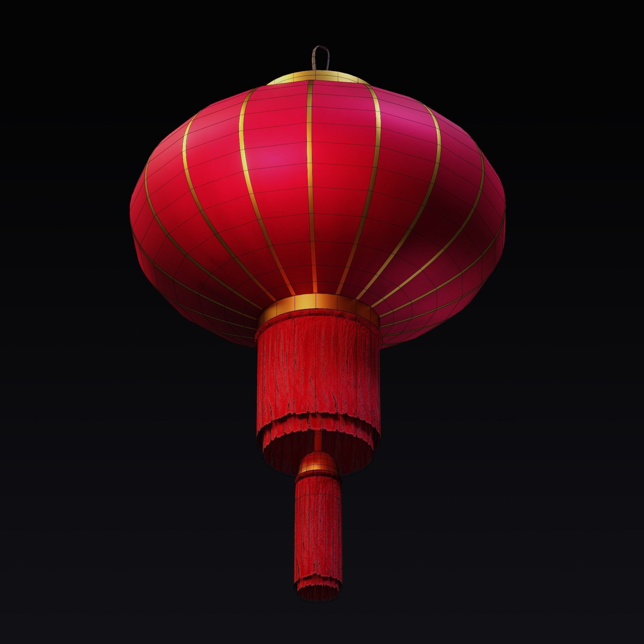 Chinese Lantern Low-poly 3D model_2