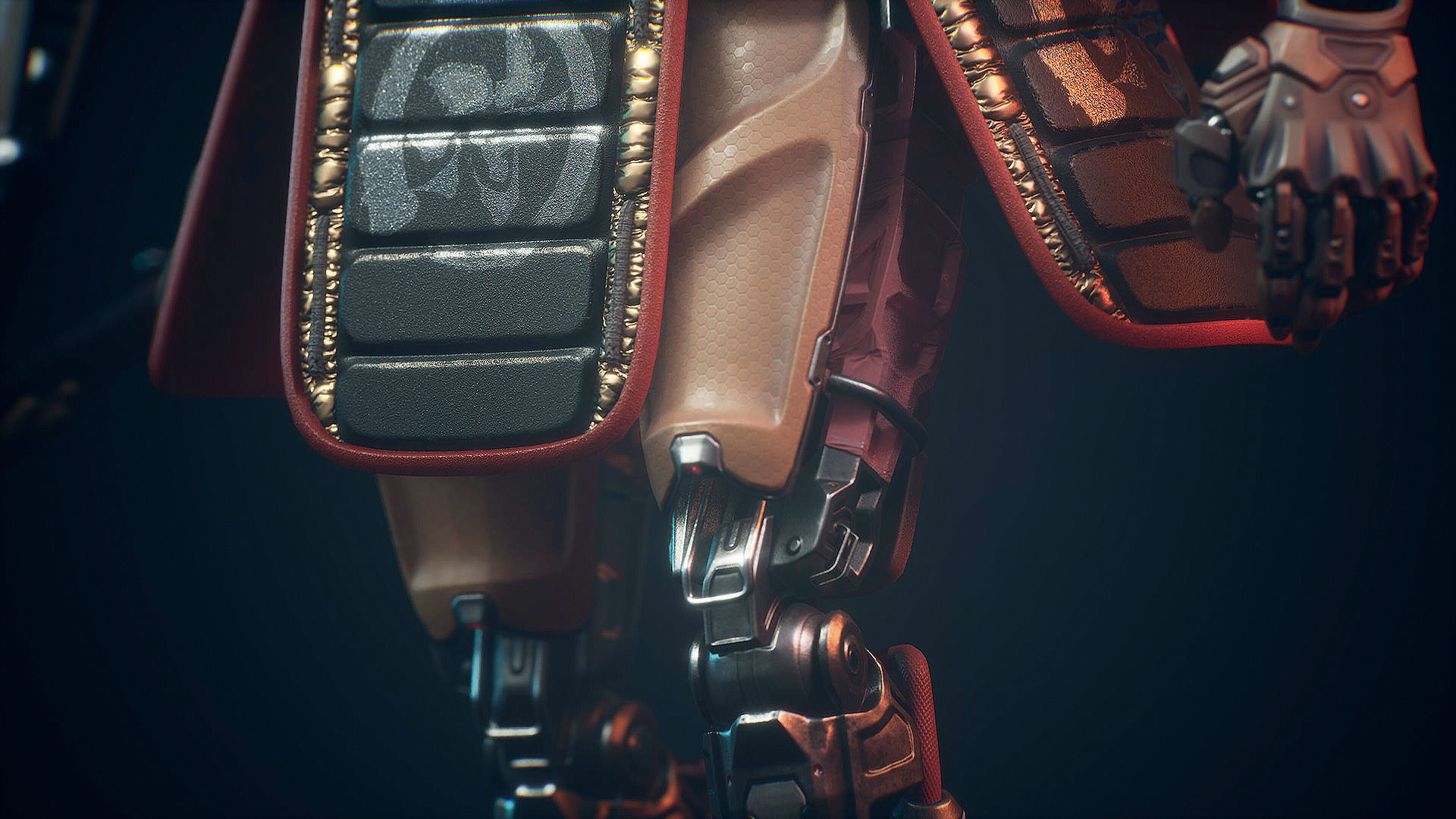 Sci Fi Samurai Robot Low-poly 3D model_8