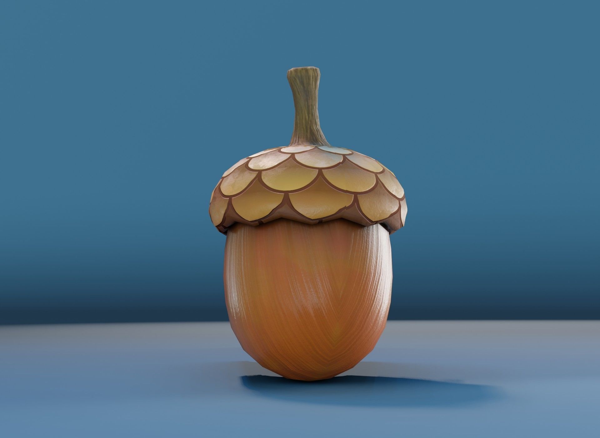Cartoon Acorn 3D Model Low-poly 3D model_7