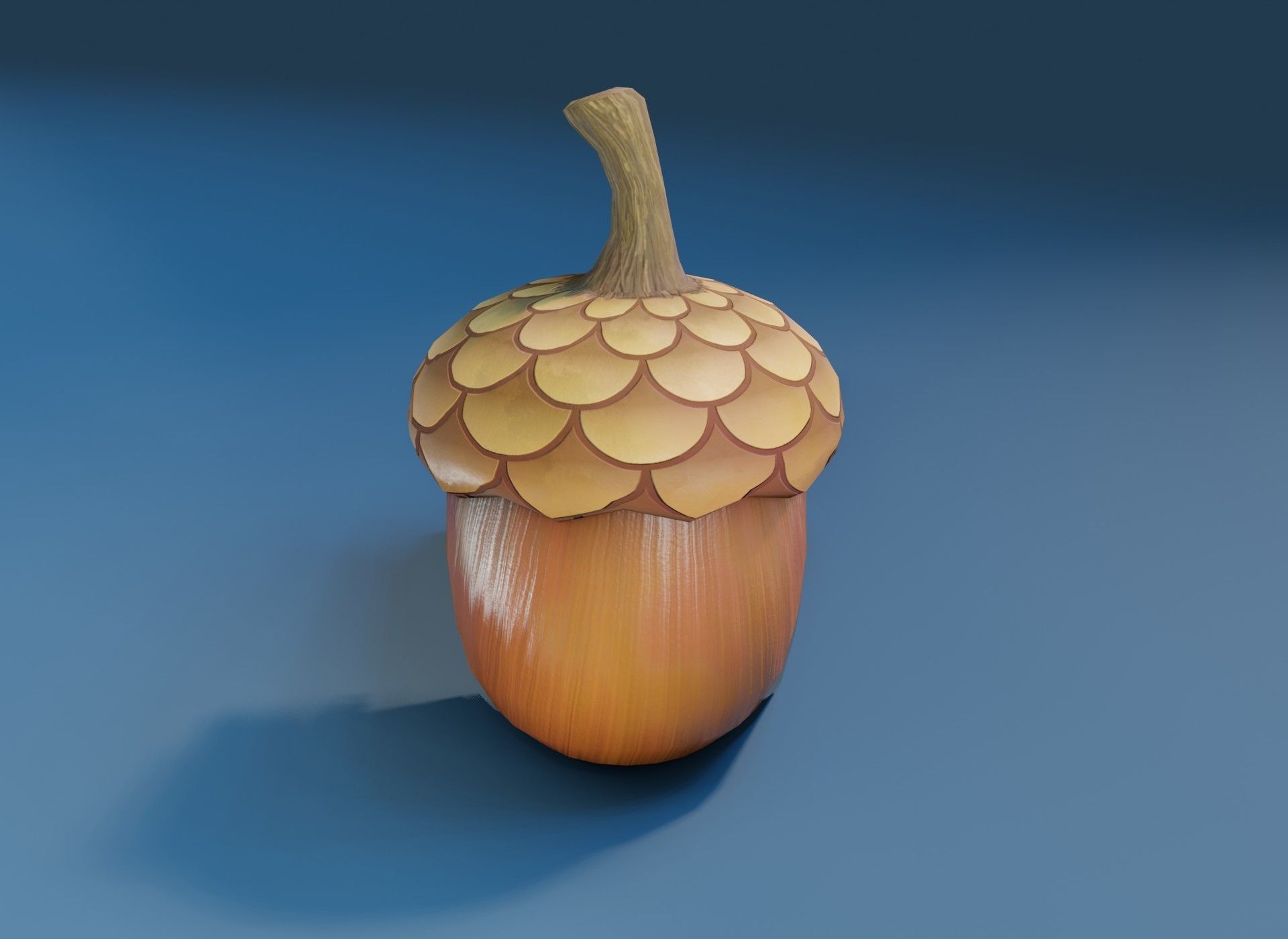 Cartoon Acorn 3D Model Low-poly 3D model_6