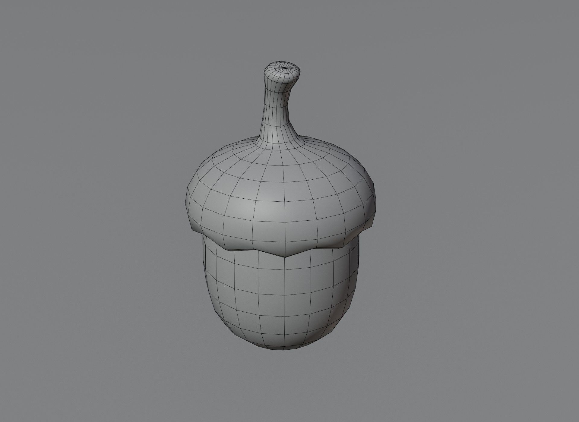 Cartoon Acorn 3D Model Low-poly 3D model_3