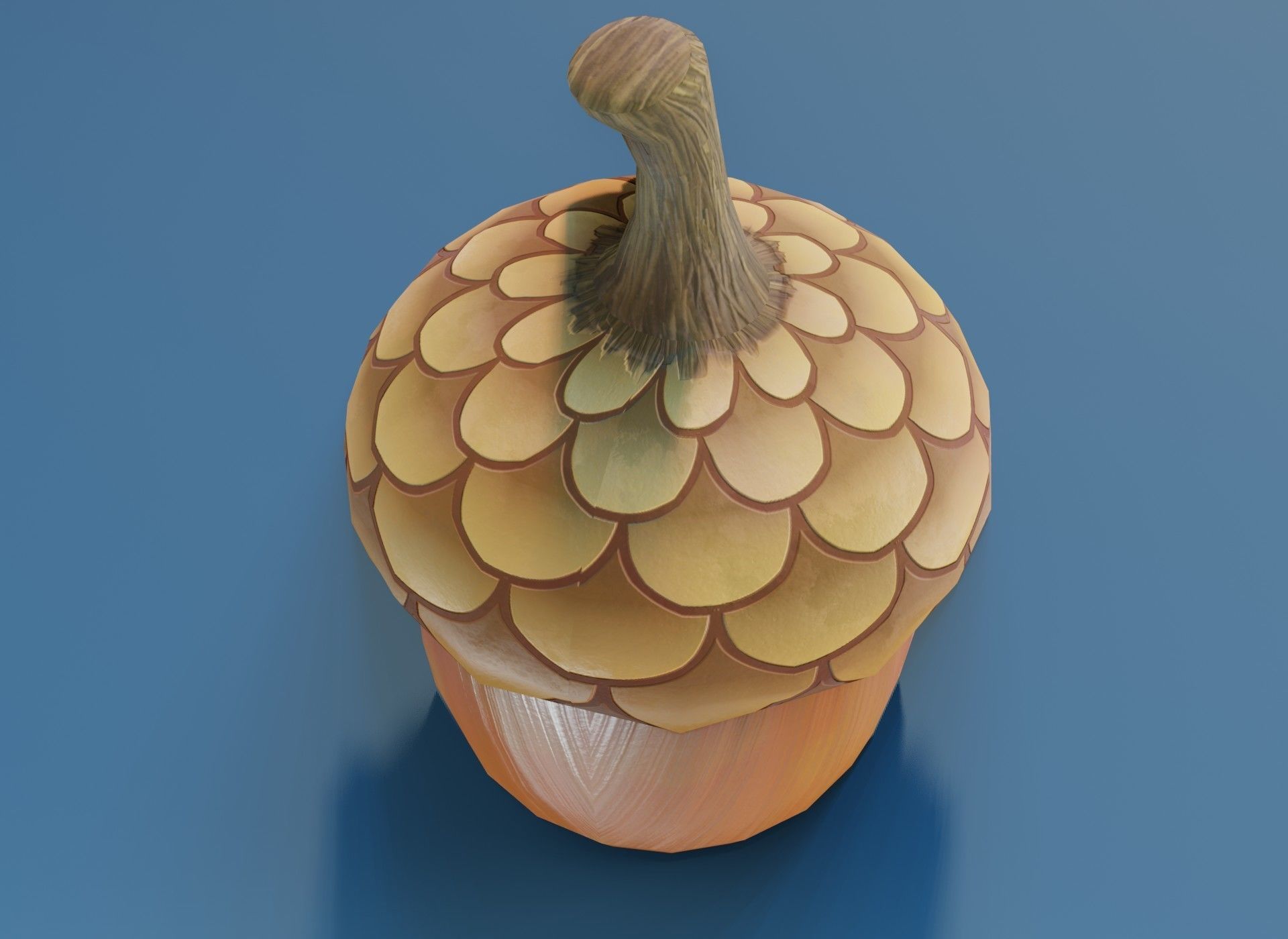 Cartoon Acorn 3D Model Low-poly 3D model_4