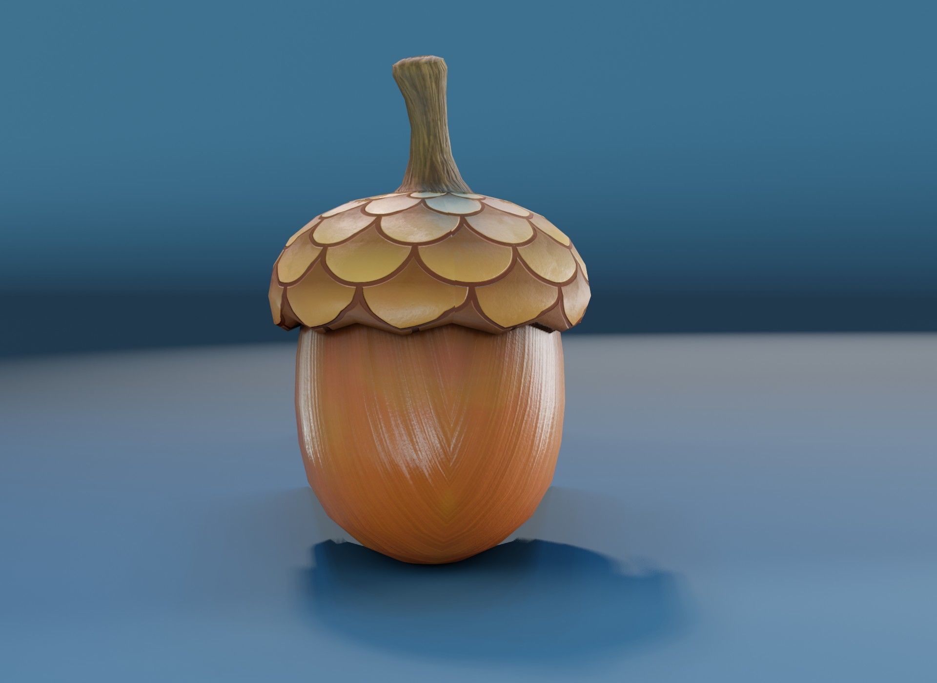 Cartoon Acorn 3D Model Low-poly 3D model_5