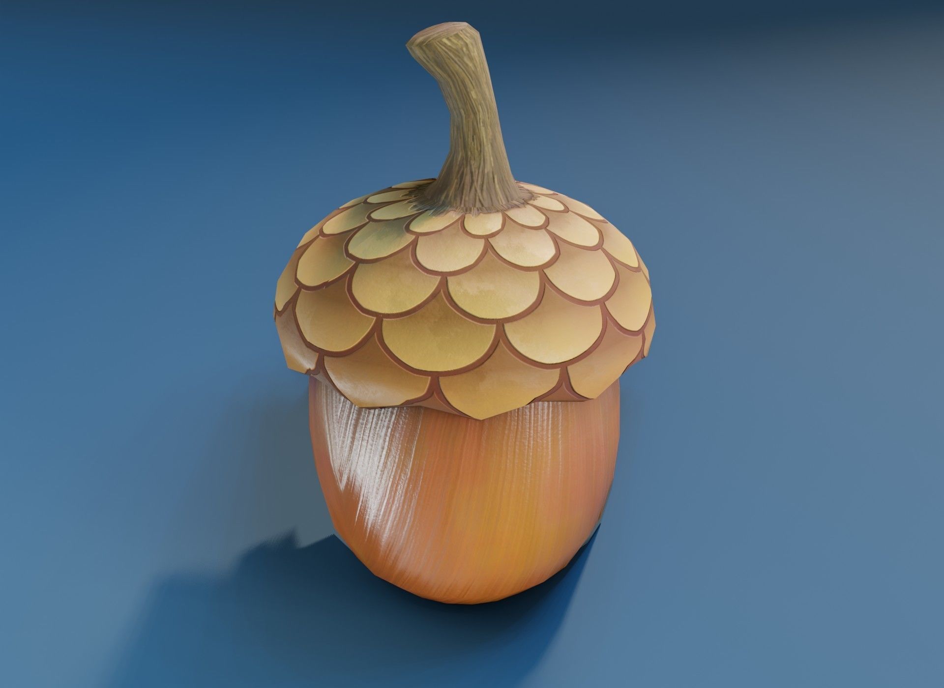 Cartoon Acorn 3D Model Low-poly 3D model_10