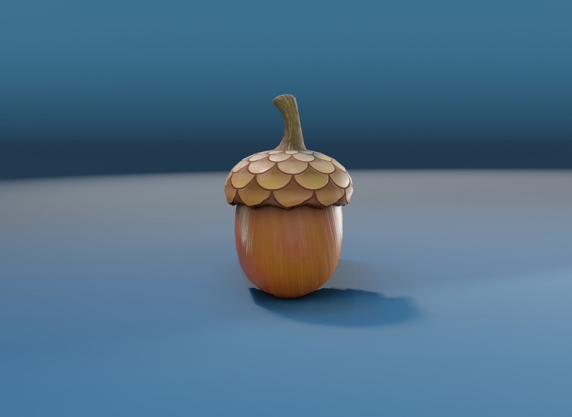 Cartoon Acorn 3D Model Low-poly 3D model_2