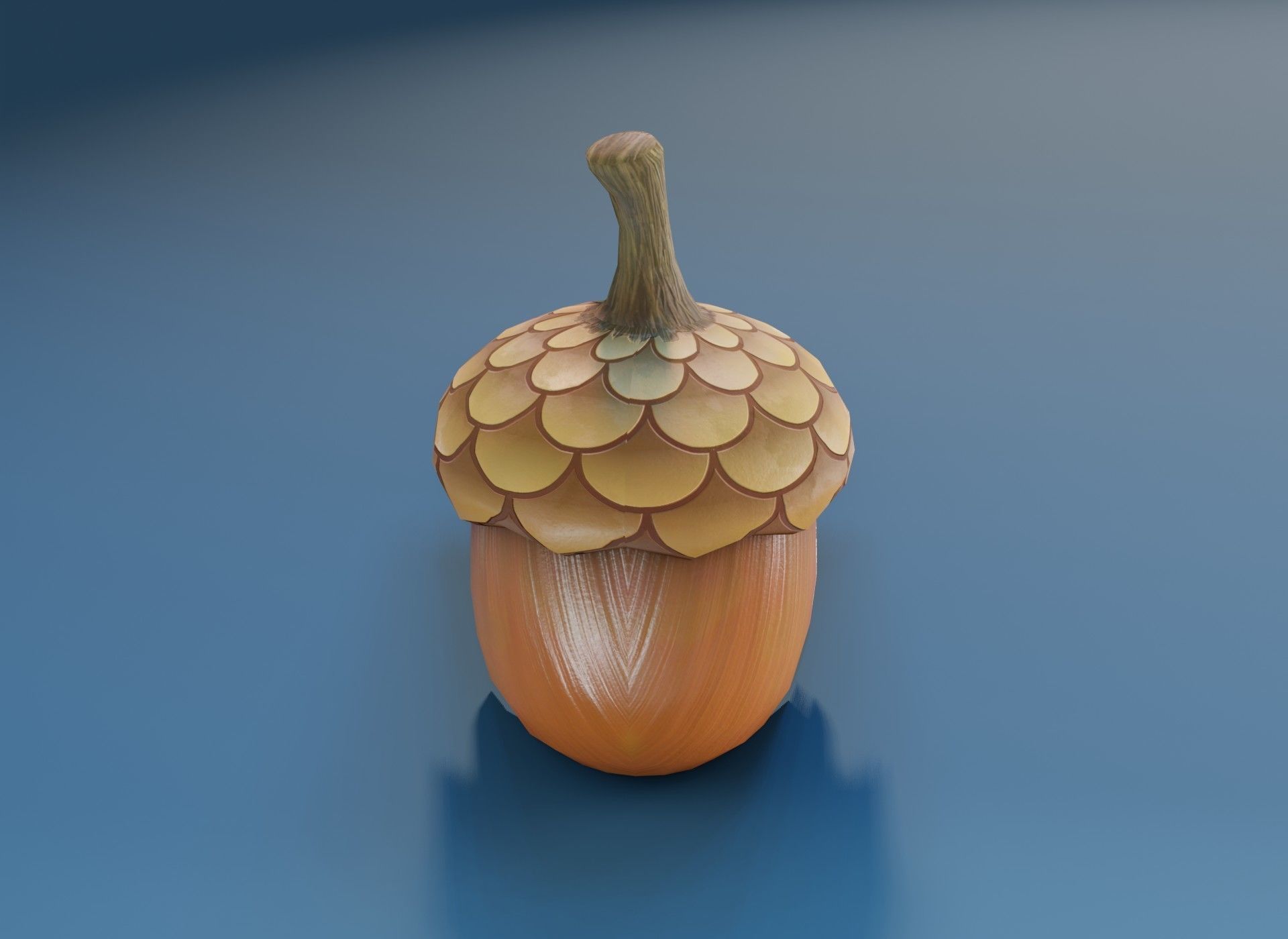 Cartoon Acorn 3D Model Low-poly 3D model_12