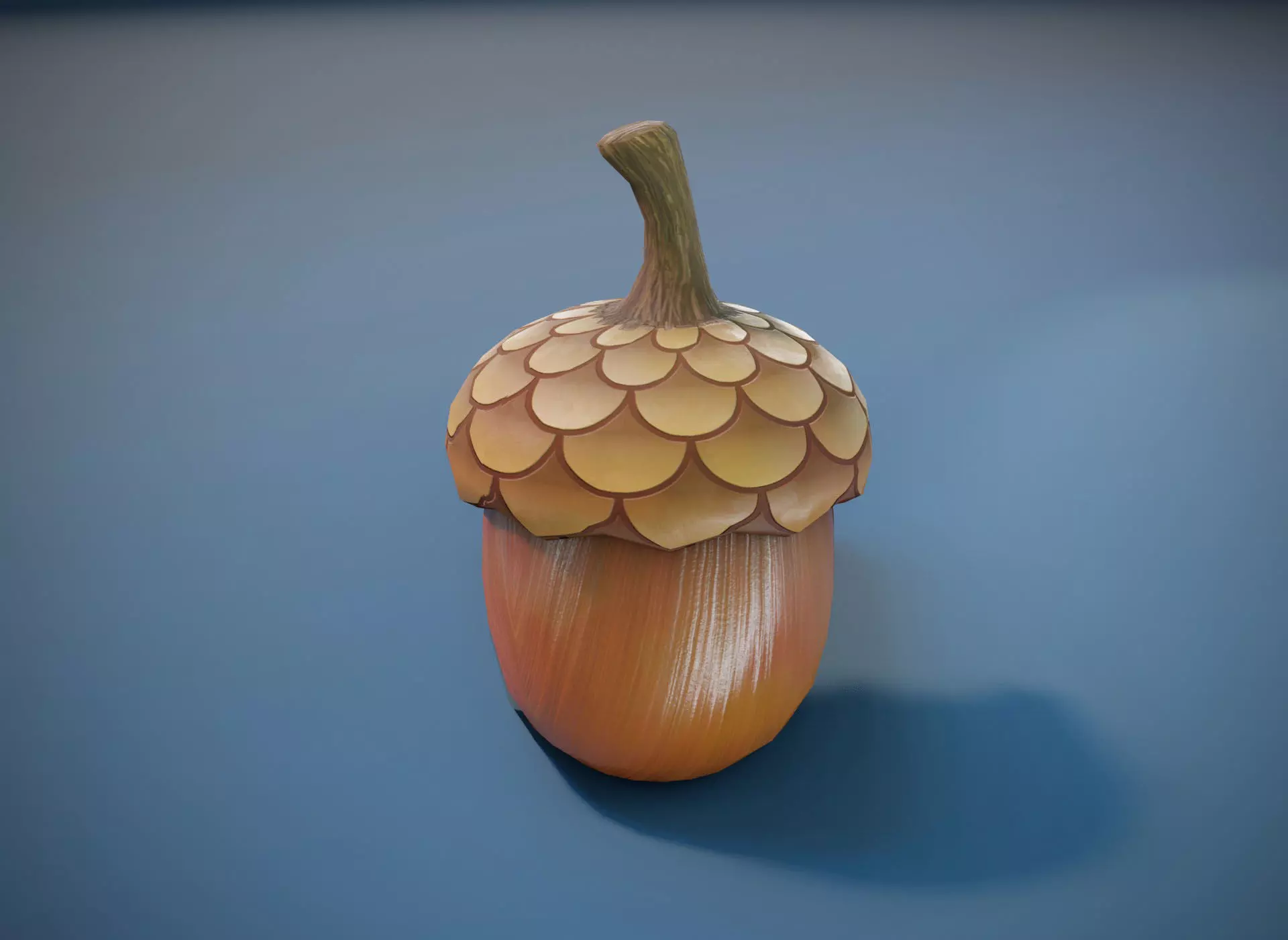 Cartoon Acorn 3D Model Low-poly 3D model_0