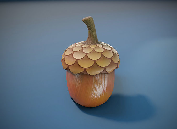 Cartoon Acorn 3D Model Low-poly 3D model