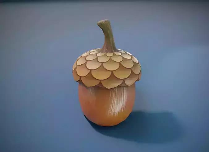 Cartoon Acorn 3D Model Low-poly 3D model