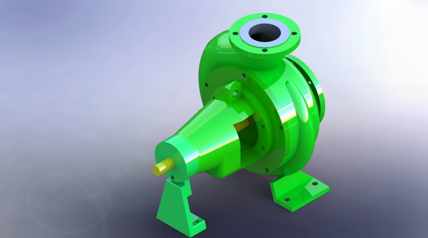 Centrifugal pump one point 5 kW 3D print model_3