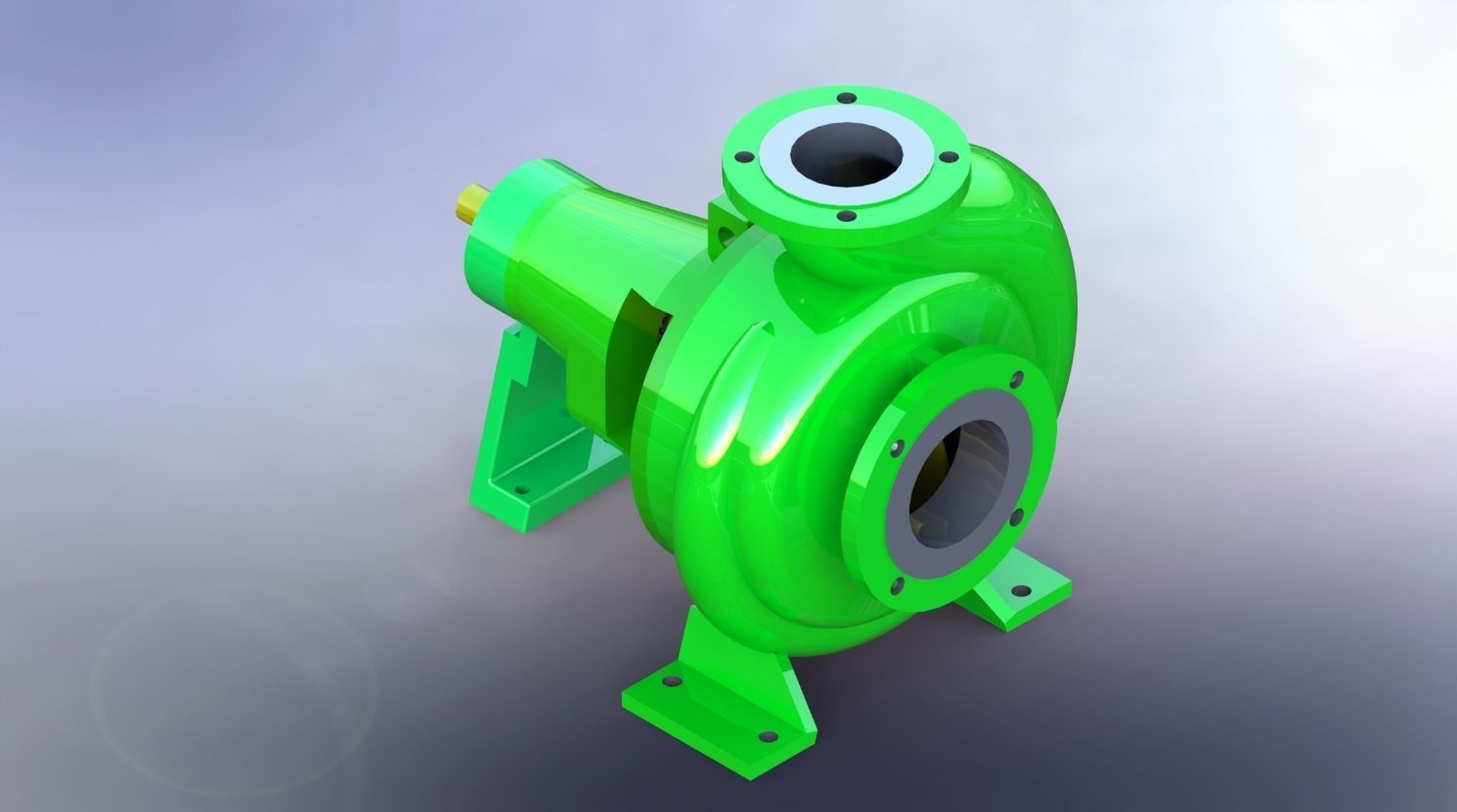 Centrifugal pump one point 5 kW 3D print model_2
