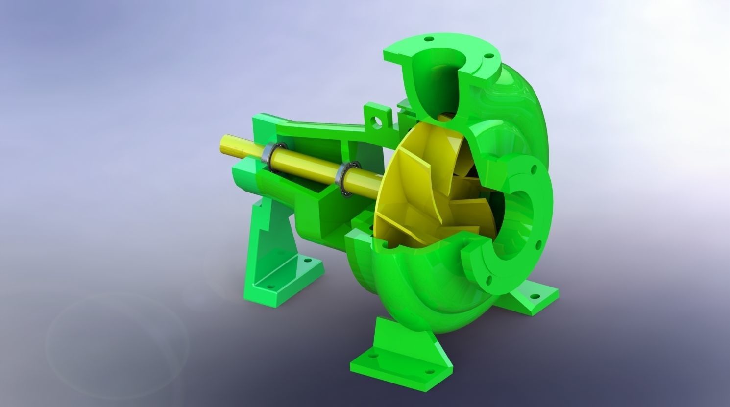 Centrifugal pump one point 5 kW 3D print model_7