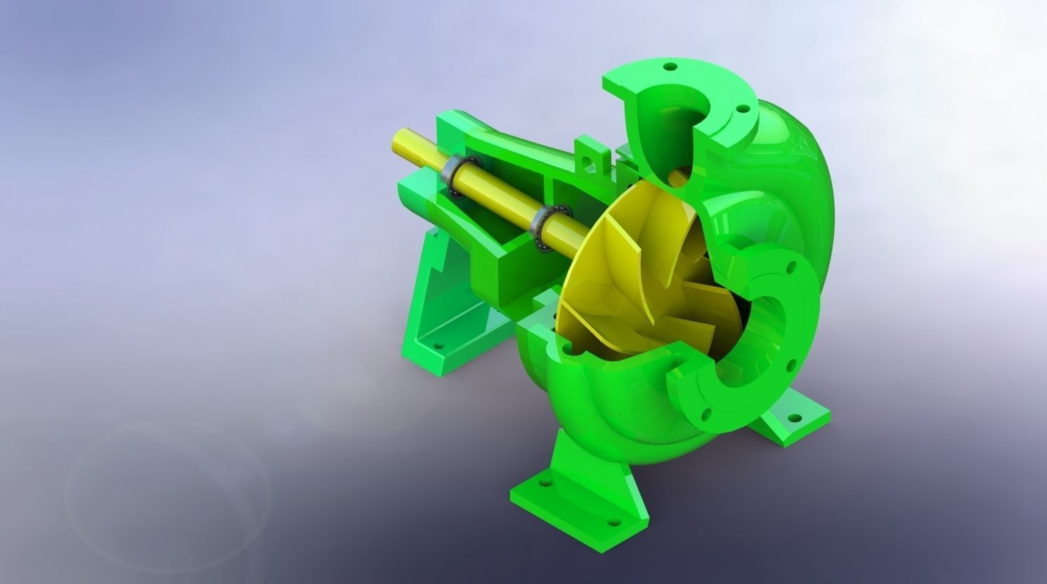 Centrifugal pump one point 5 kW 3D print model_1