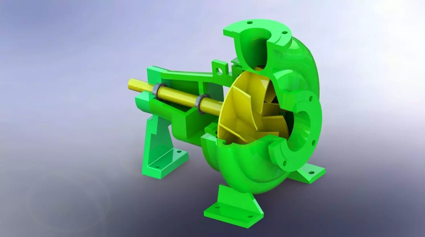 Centrifugal pump one point 5 kW 3D print model_0